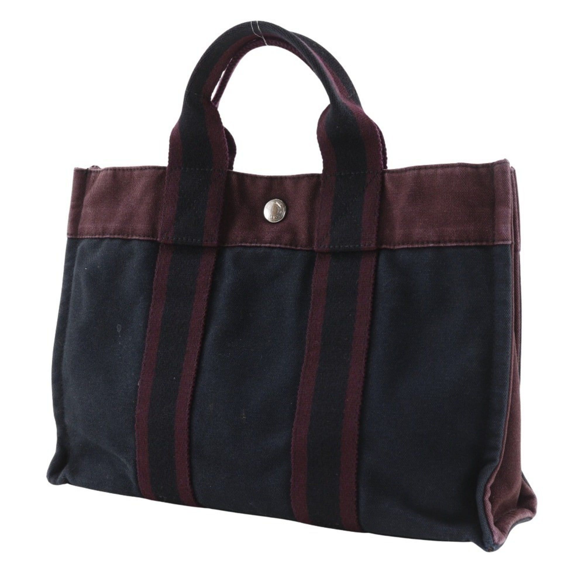 Hermes Hermes Hermès Fourre Tout PM handbag, cotton, black/red, A5 size, snap closure, unisex Size ONE SIZE - 2 Thumbnail
