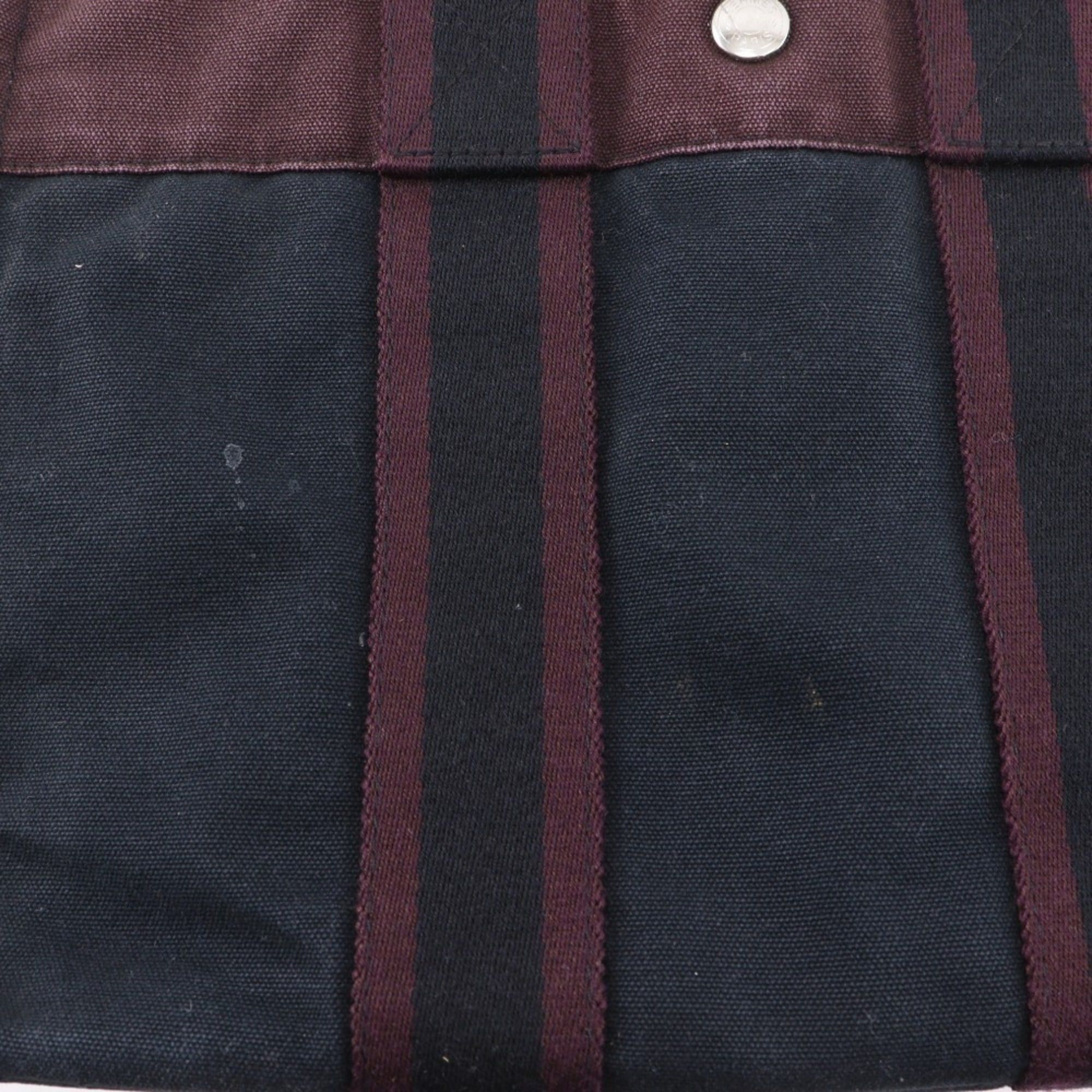 Hermes Hermes Hermès Fourre Tout PM handbag, cotton, black/red, A5 size, snap closure, unisex Size ONE SIZE - 9 Thumbnail