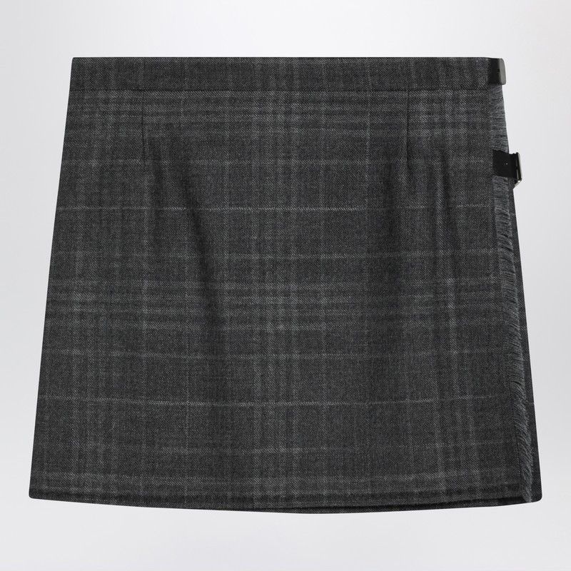 Balenciaga Balenciaga Grey Shadow-Effect Tartan Mini Skirt Size 27" / US 4 / IT 40 - 2 Thumbnail