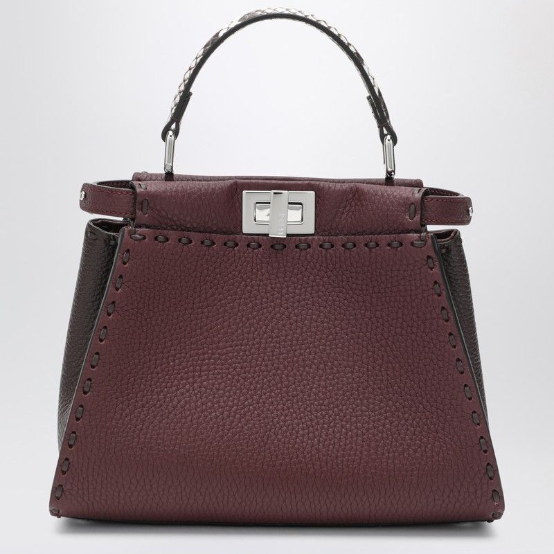 Fendi Fendi Burgundy And Brown Peekaboo Mini Bag Size ONE SIZE - 2 Thumbnail