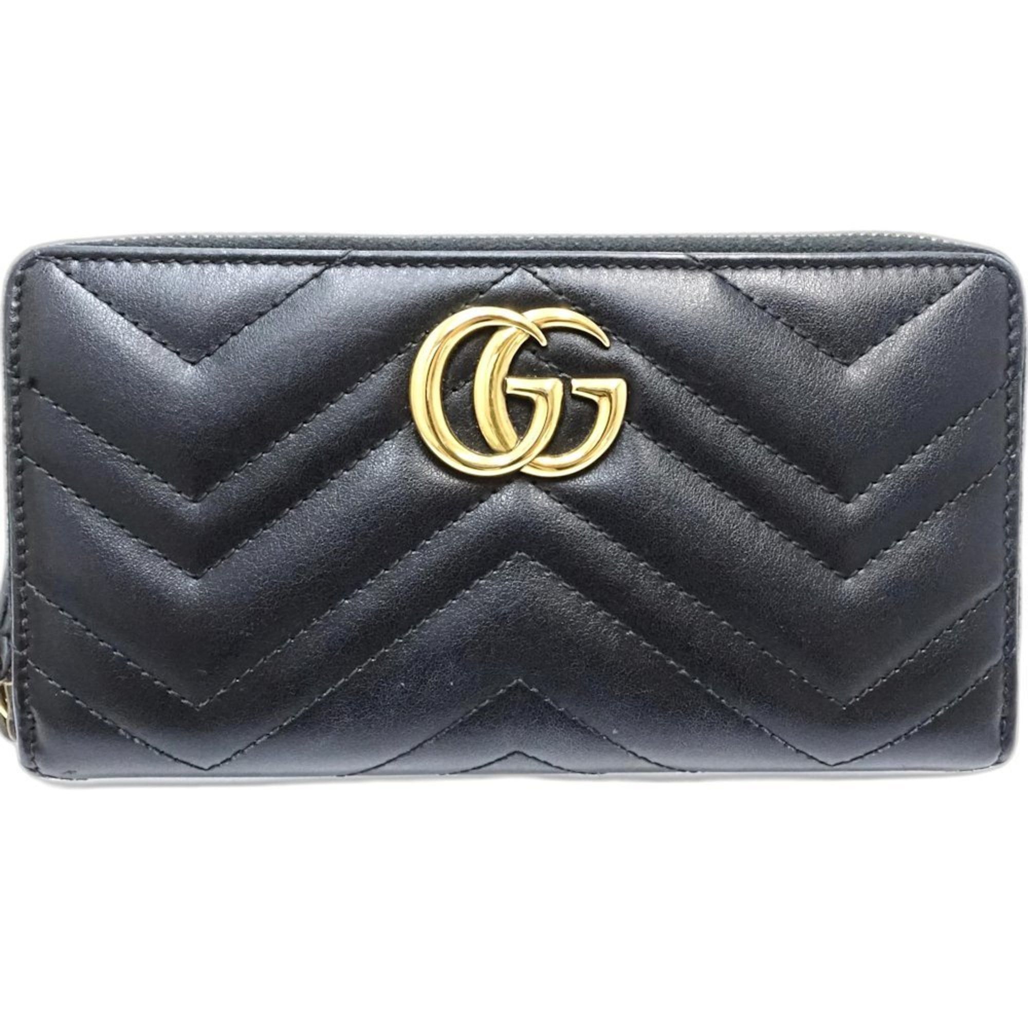 Gucci GUCCI Marmont Round Zip Wallet in Black Leather (443123) for Women (188652) Size ONE SIZE - 2 Thumbnail
