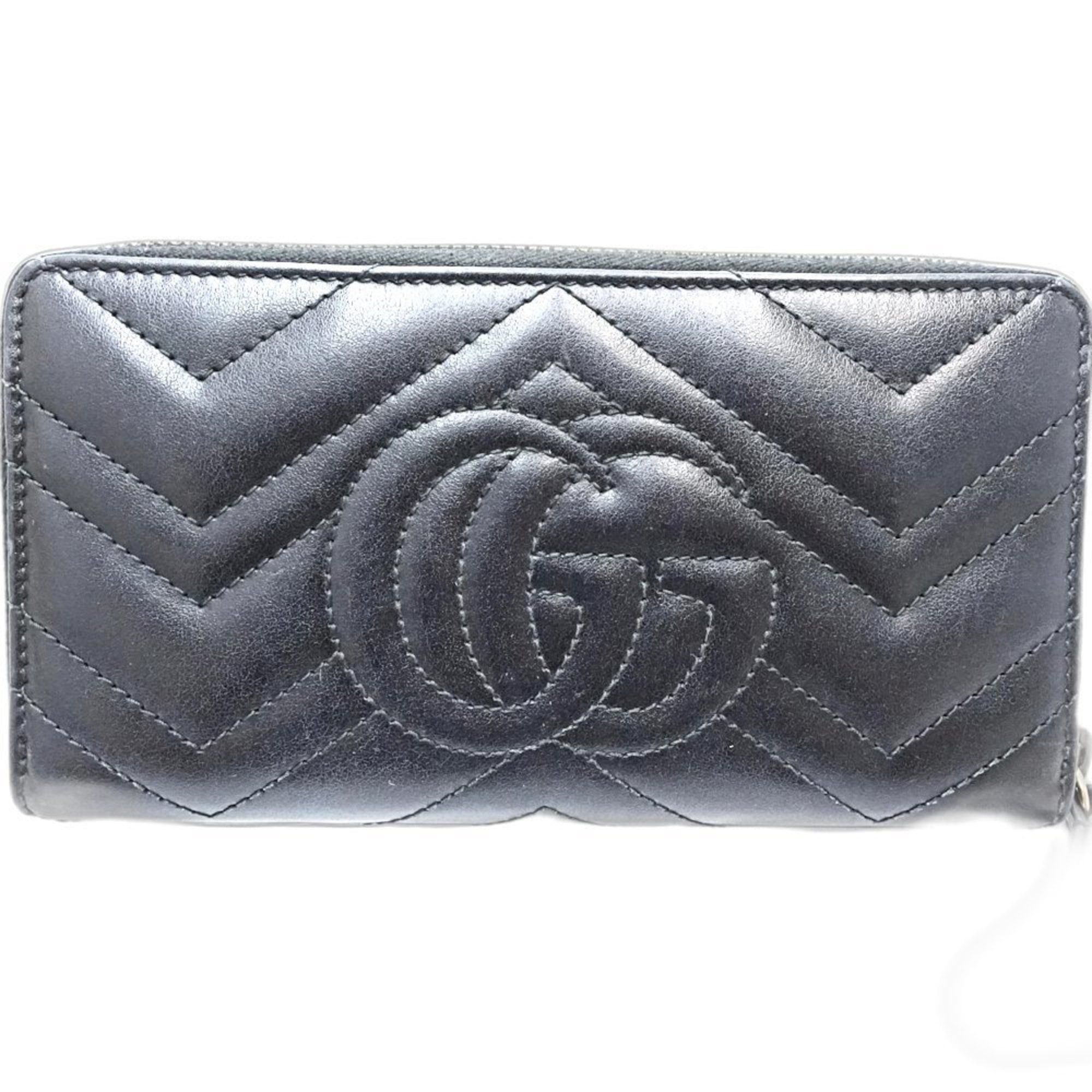 Gucci GUCCI Marmont Round Zip Wallet in Black Leather (443123) for Women (188652) Size ONE SIZE - 3 Thumbnail