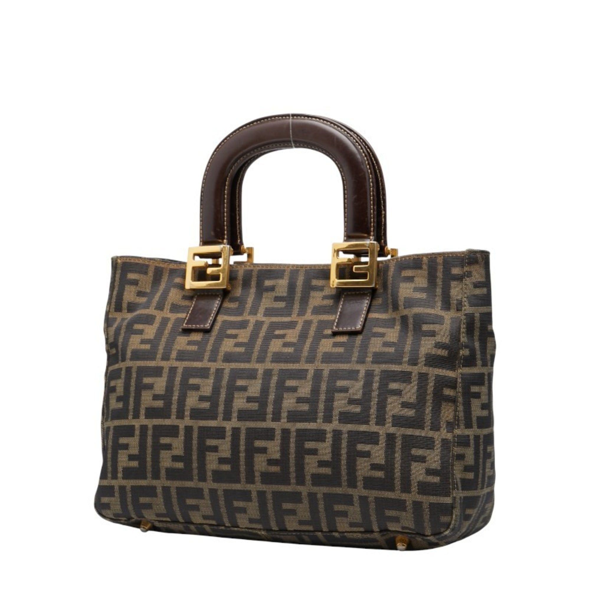 Fendi Fendi Zucca handbag in brown and black canvas leather for women. Size ONE SIZE - 2 Thumbnail