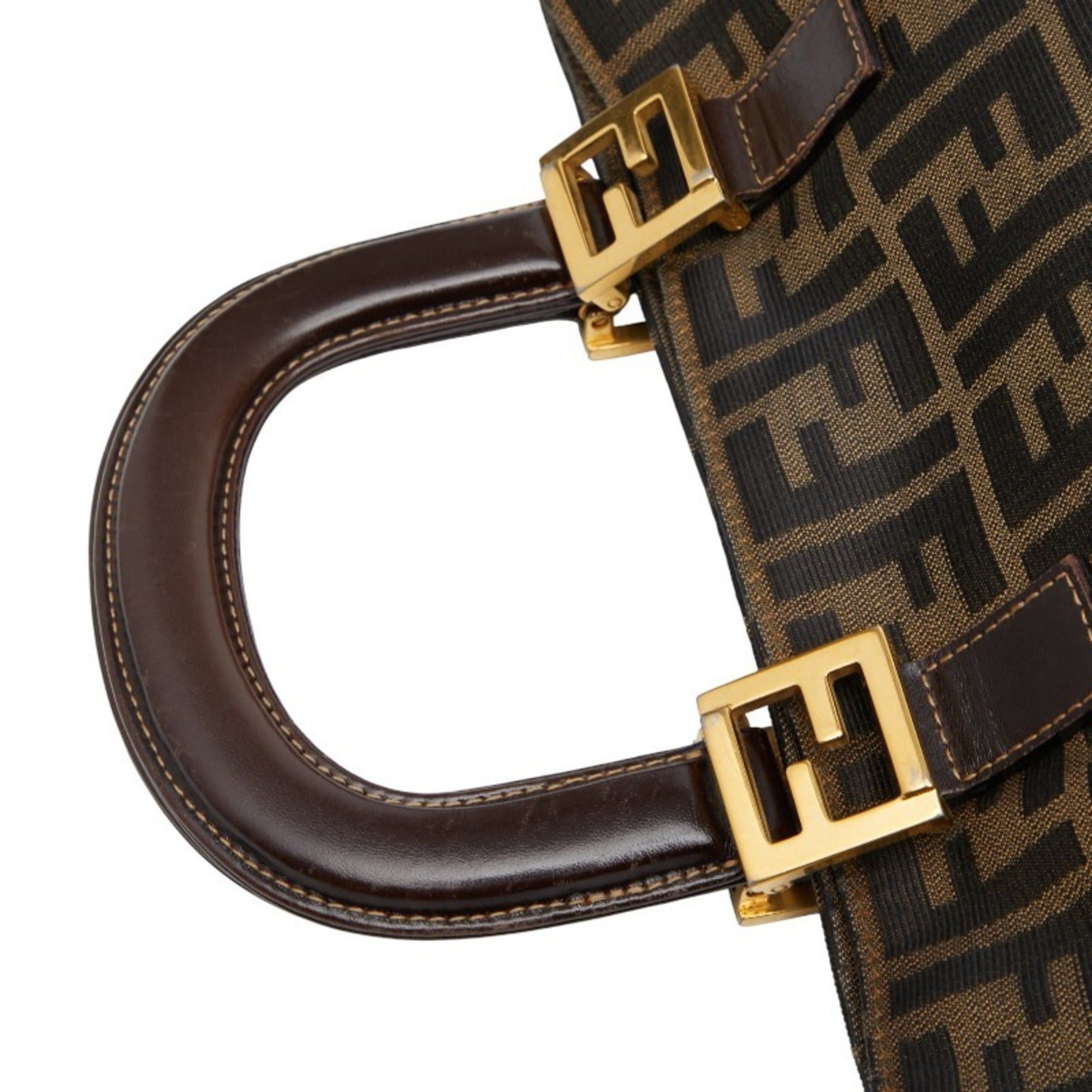 Fendi Fendi Zucca handbag in brown and black canvas leather for women. Size ONE SIZE - 10 Thumbnail