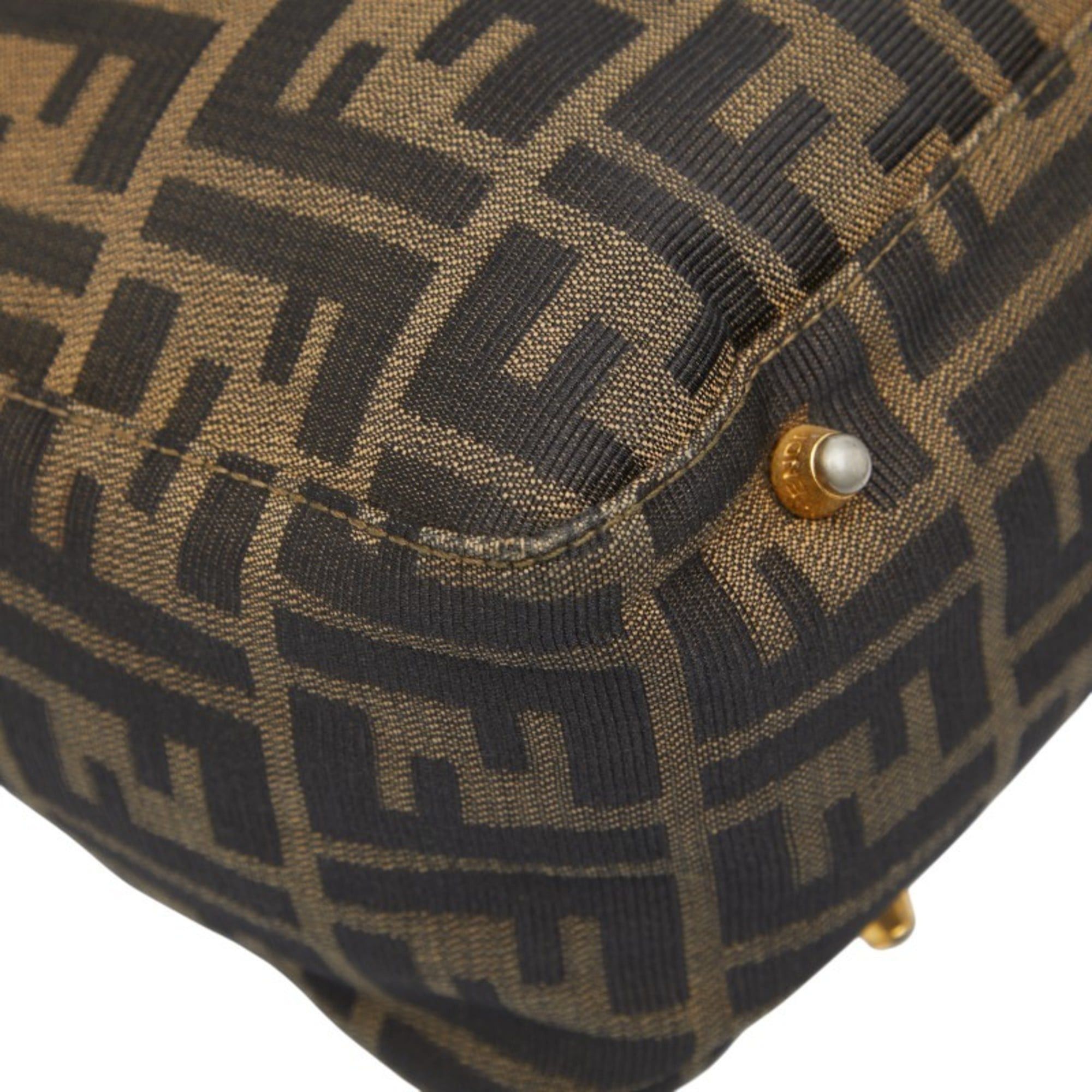 Fendi Fendi Zucca handbag in brown and black canvas leather for women. Size ONE SIZE - 5 Thumbnail