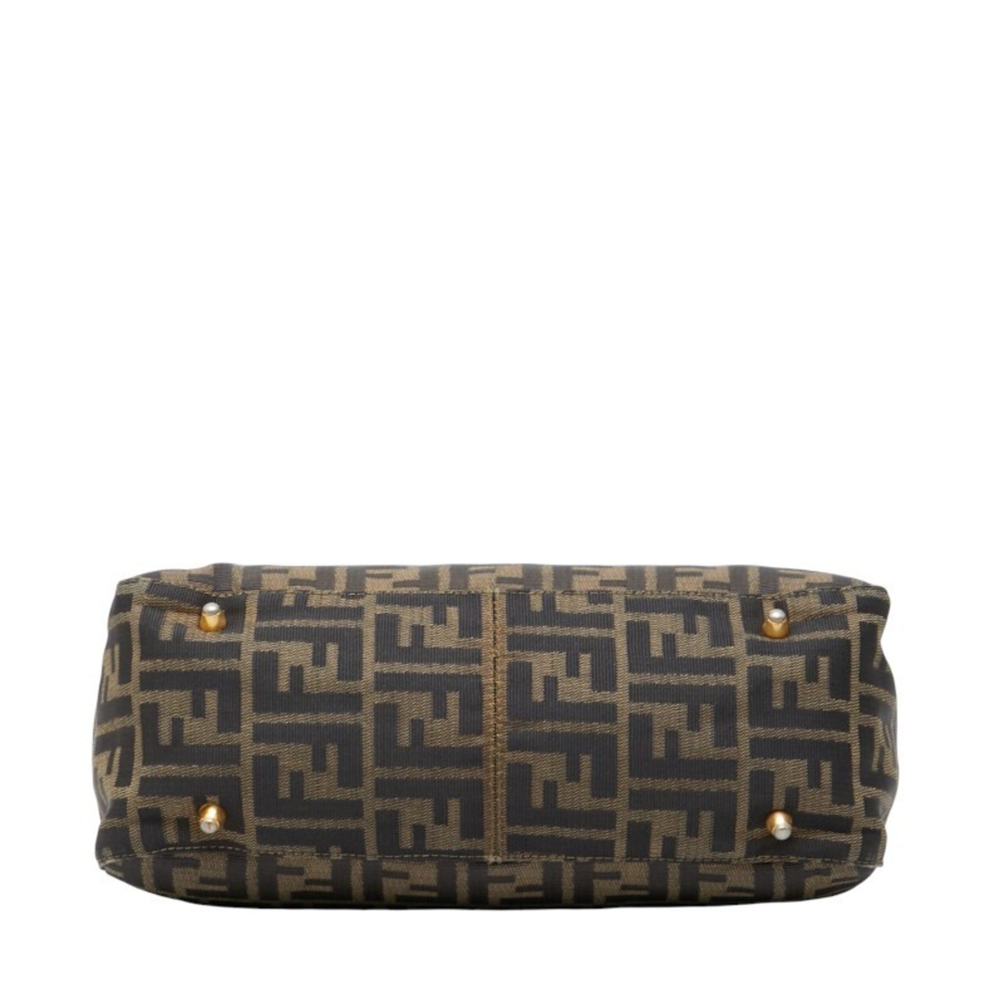 Fendi Fendi Zucca handbag in brown and black canvas leather for women. Size ONE SIZE - 3 Thumbnail