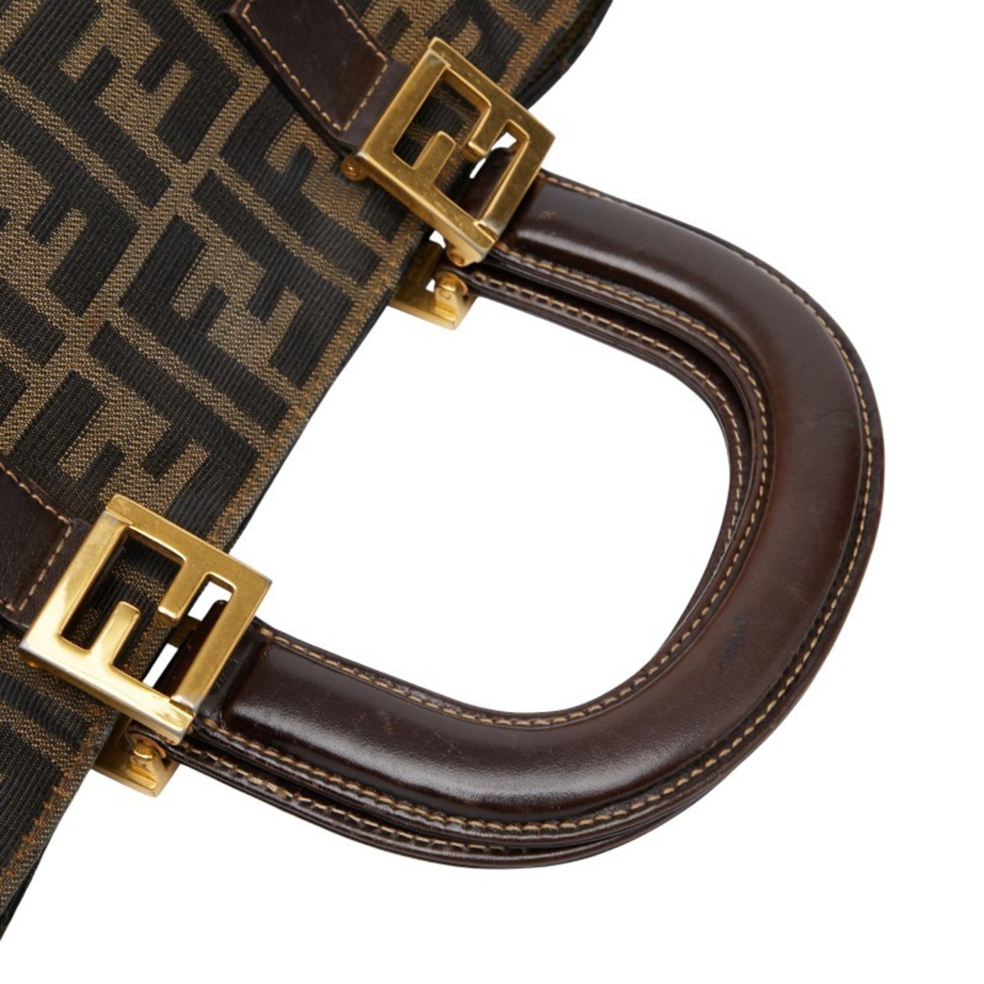 Fendi Fendi Zucca handbag in brown and black canvas leather for women. Size ONE SIZE - 9 Thumbnail
