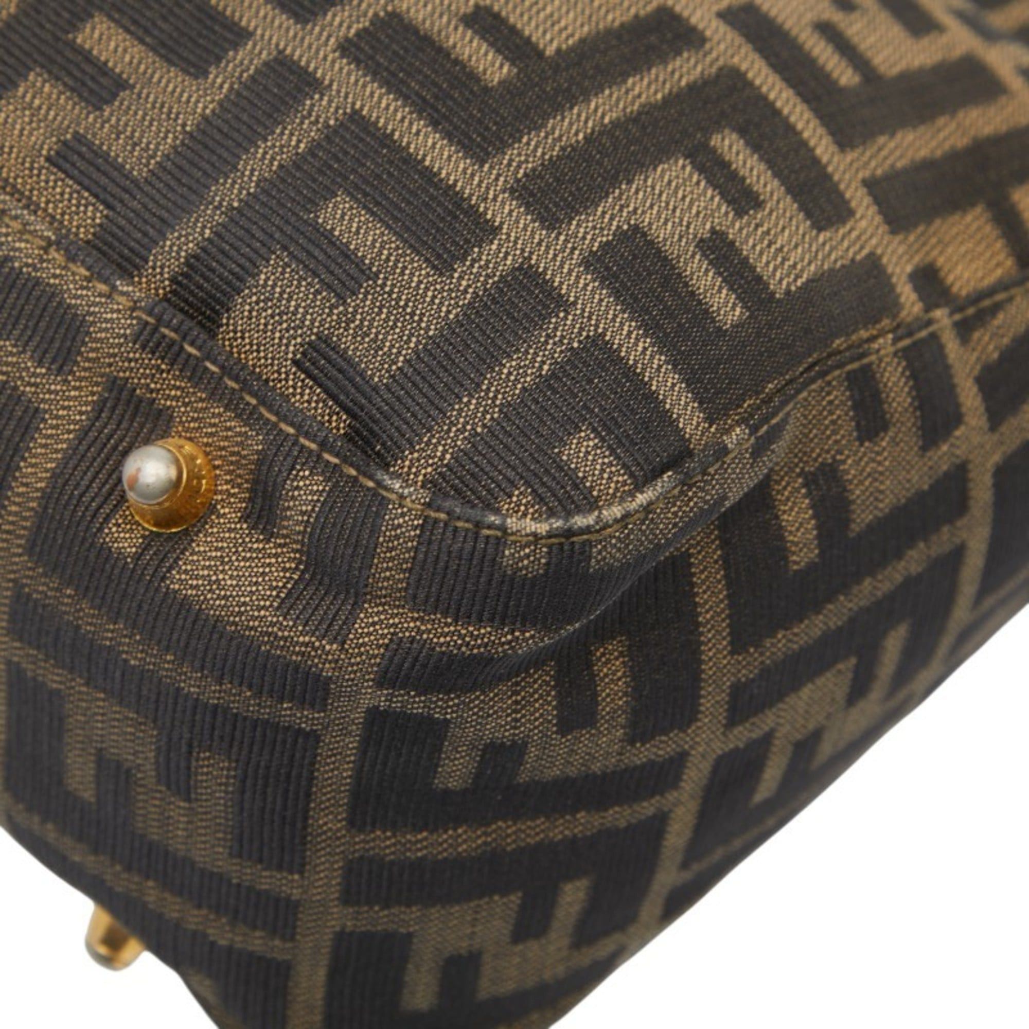 Fendi Fendi Zucca handbag in brown and black canvas leather for women. Size ONE SIZE - 6 Thumbnail