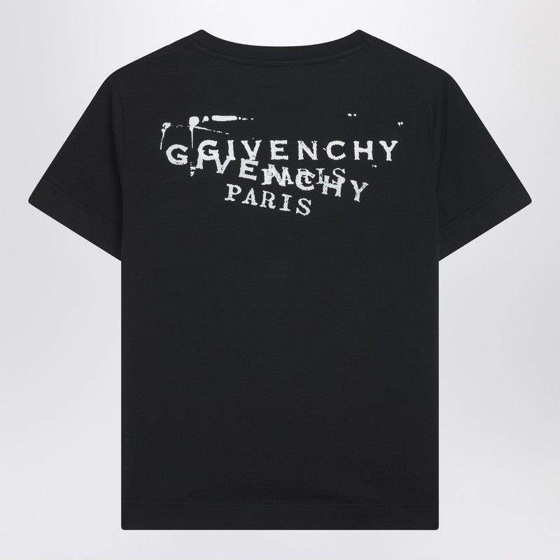 Givenchy Givenchy Black T-Shirt With Givenchy Stamp Print Size L / US 10 / IT 46 - 2 Thumbnail