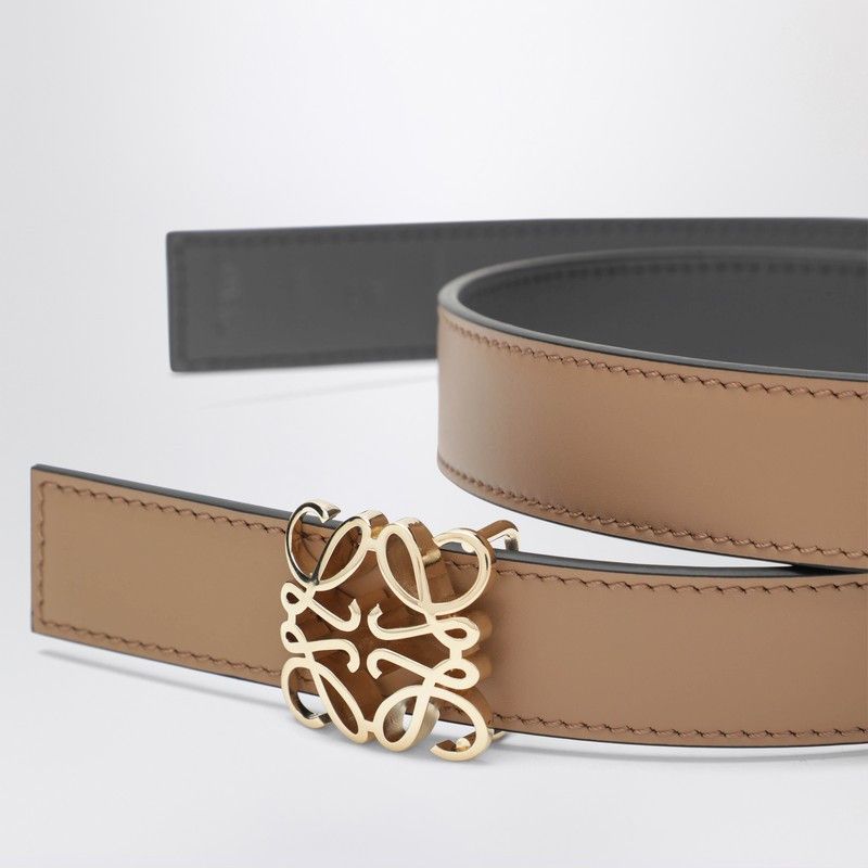 Loewe Loewe Reversible Anagram Belt In Beige/Gray Size ONE SIZE - 2 Thumbnail