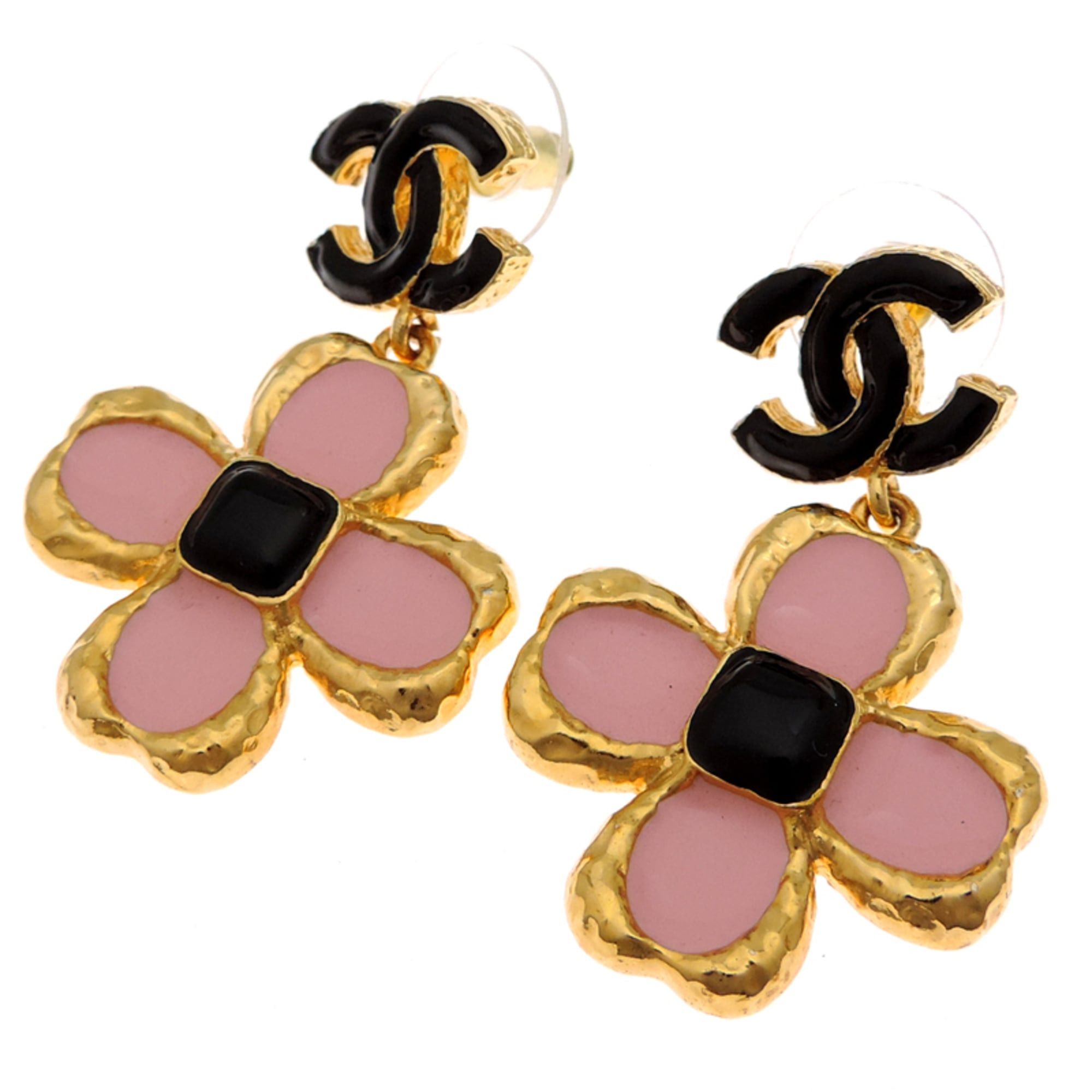 Chanel Chanel Coco Mark Flower Women's Earrings ABC244 Black Size ONE SIZE - 2 Thumbnail