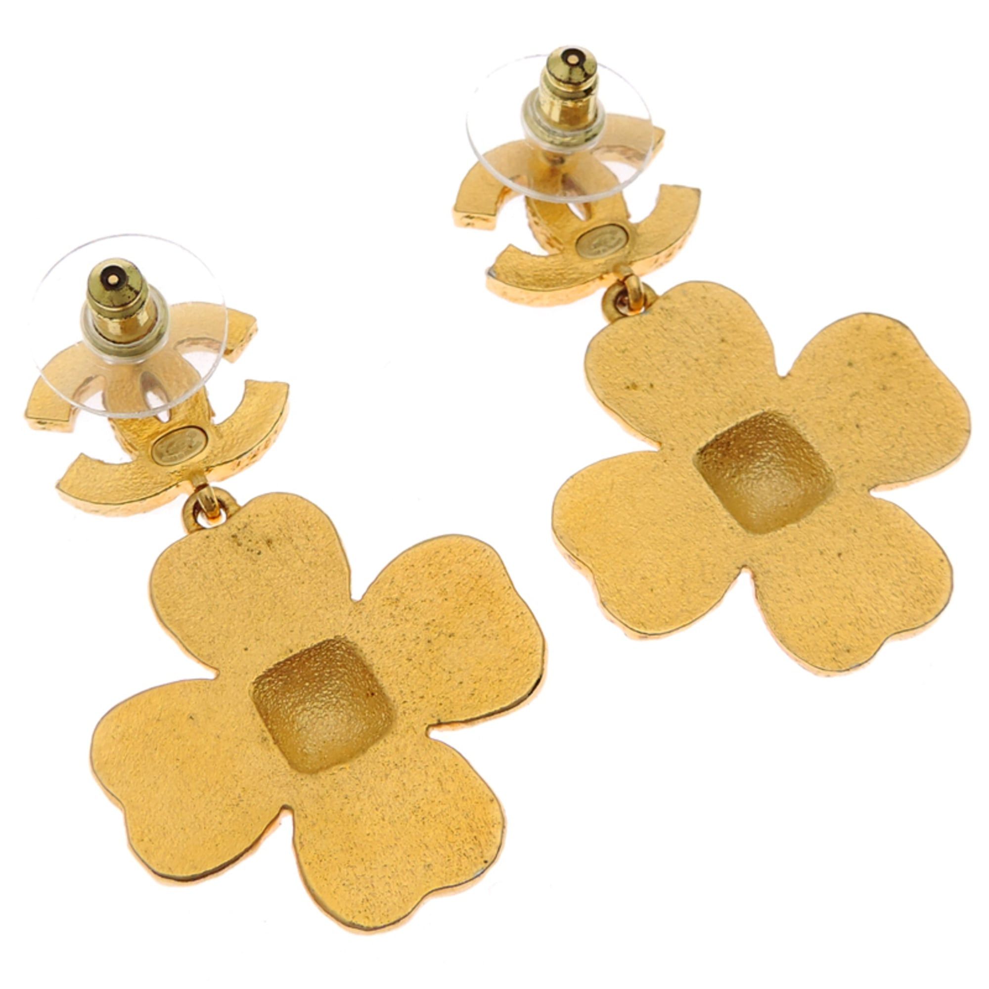 Chanel Chanel Coco Mark Flower Women's Earrings ABC244 Black Size ONE SIZE - 3 Thumbnail
