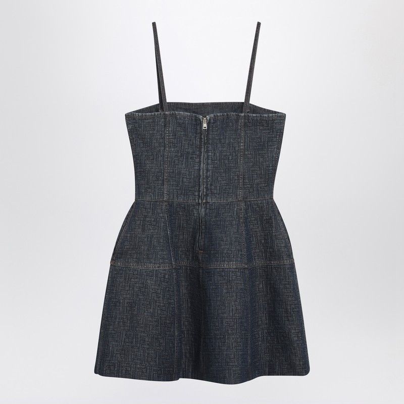 Fendi Fendi Dark Blue Ff Denim Bustier Dress Size S / US 4 / IT 40 - 2 Thumbnail