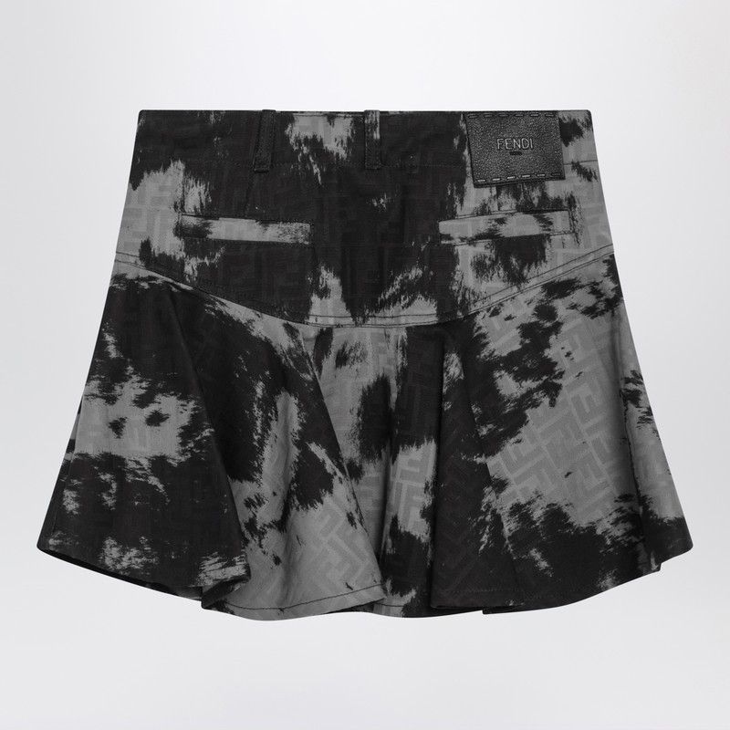 Fendi Fendi Black Ff Animalier Denim Skirt Size 27" / US 4 / IT 40 - 2 Thumbnail