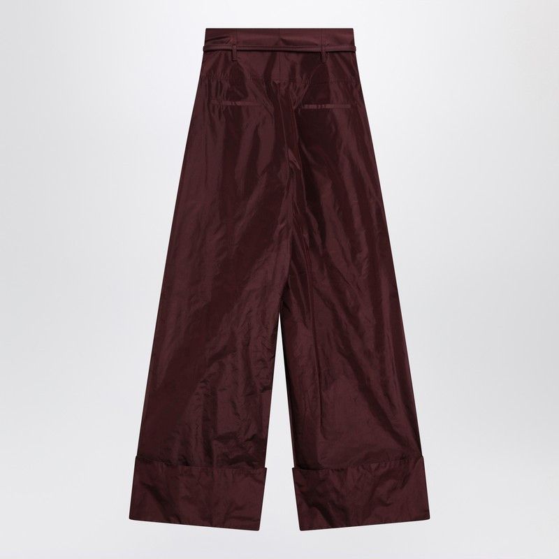 Fendi Fendi Burgundy Taffeta Trousers Size 28" / US 6 / IT 42 - 2 Thumbnail