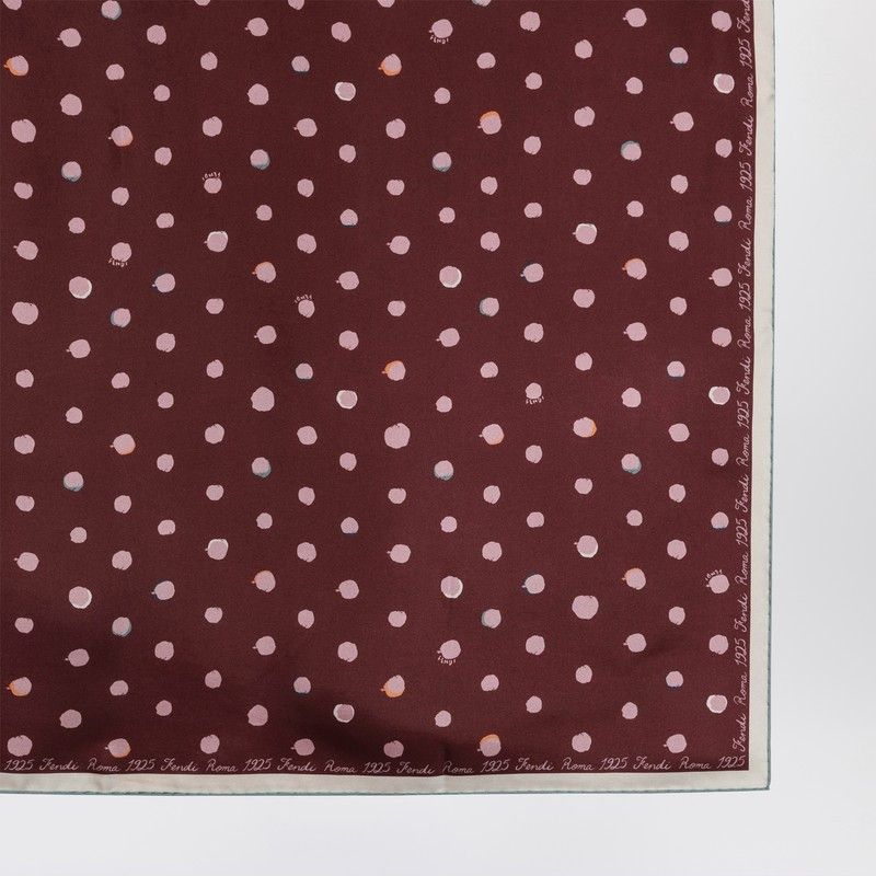 Fendi Fendi Pink And Burgundy Silk Falena Dots Foulard Size ONE SIZE - 2 Thumbnail