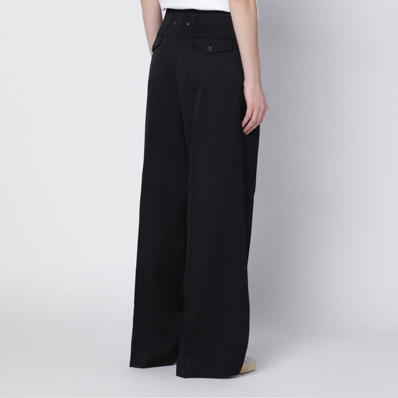 Golden Goose Golden Goose Wide Black Wool Trousers Size 30" / US 8 / IT 44 - 2 Thumbnail