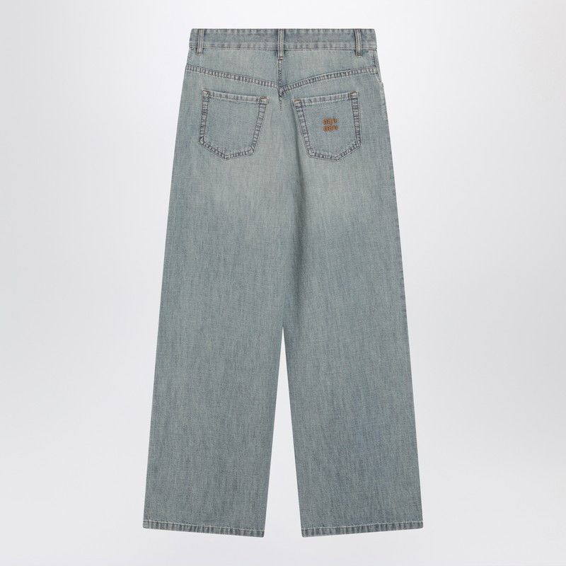 Miu Miu Miu Miu Light Blue Jeans With Logo On The Back Size 25" / US 0 / IT 36 - 2 Thumbnail
