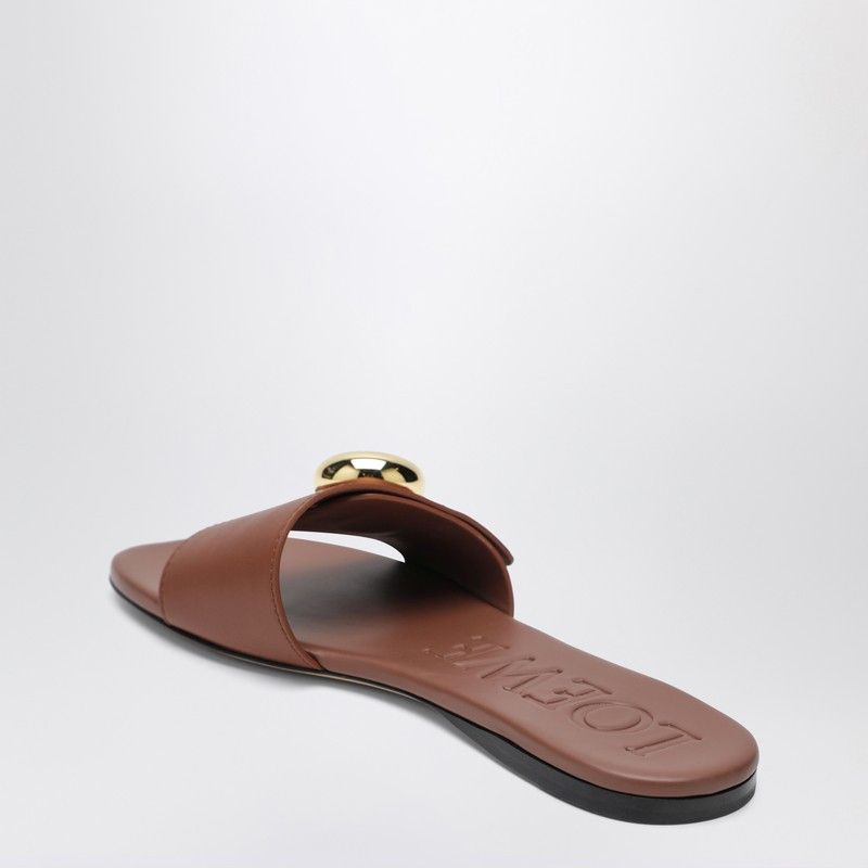 Loewe Loewe Rust-Colored Pebble Slides In Leather Size US 10 / IT 40 - 2 Thumbnail