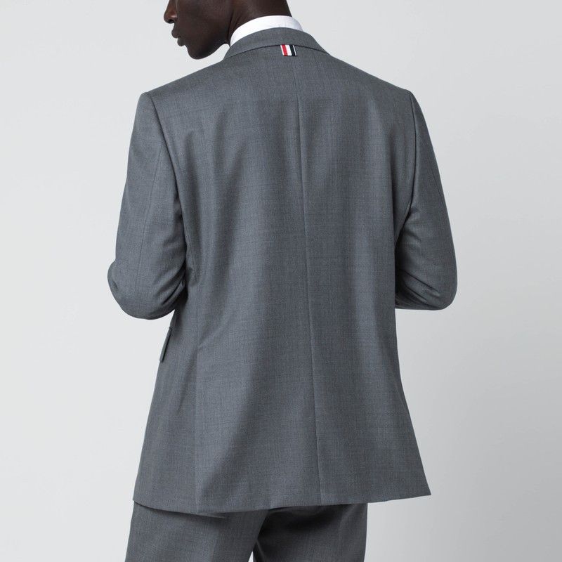 Thom Browne Thom Browne Grey Single-Breasted Wool Jacket Size US M / EU 48-50 / 2 - 2 Thumbnail