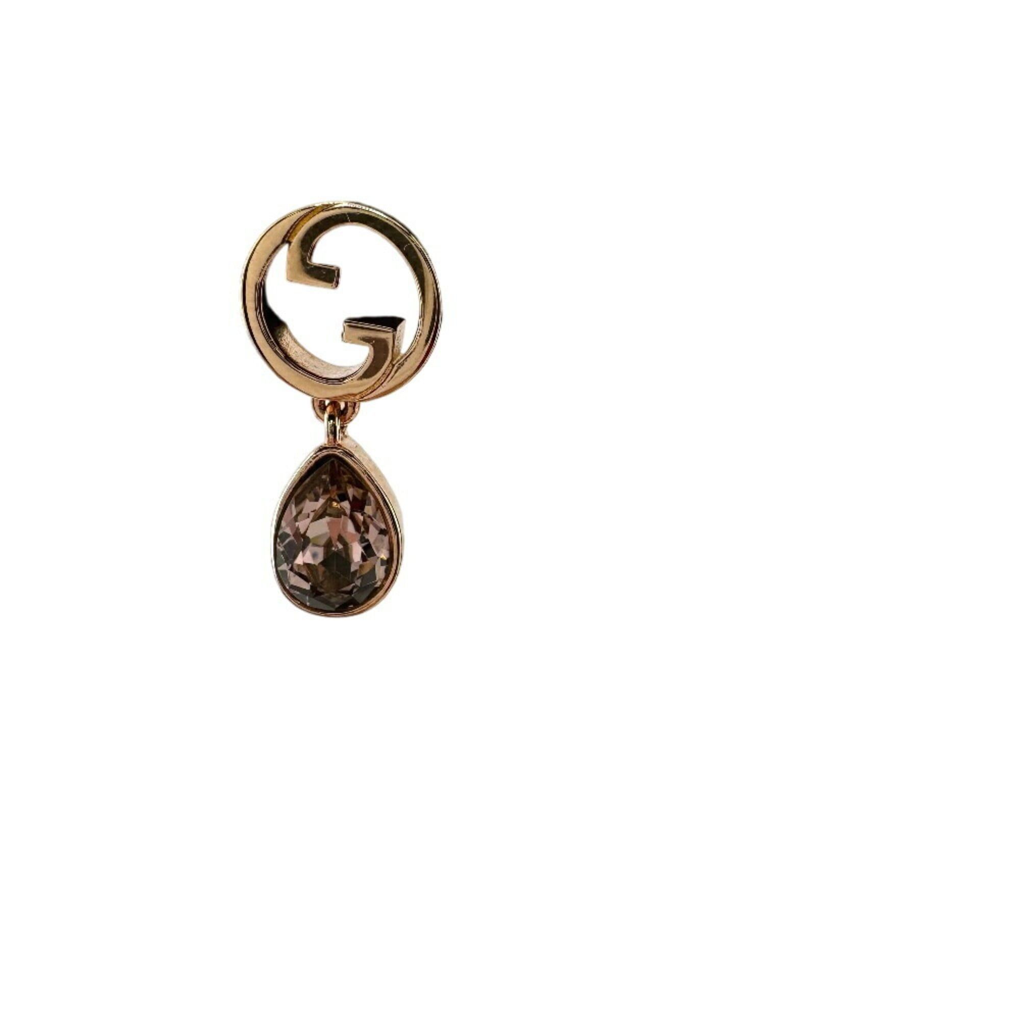 Gucci GUCCI Interlocking G Crystal Drop Earrings (Single) Blondie Pink Women's Size ONE SIZE - 7 Thumbnail
