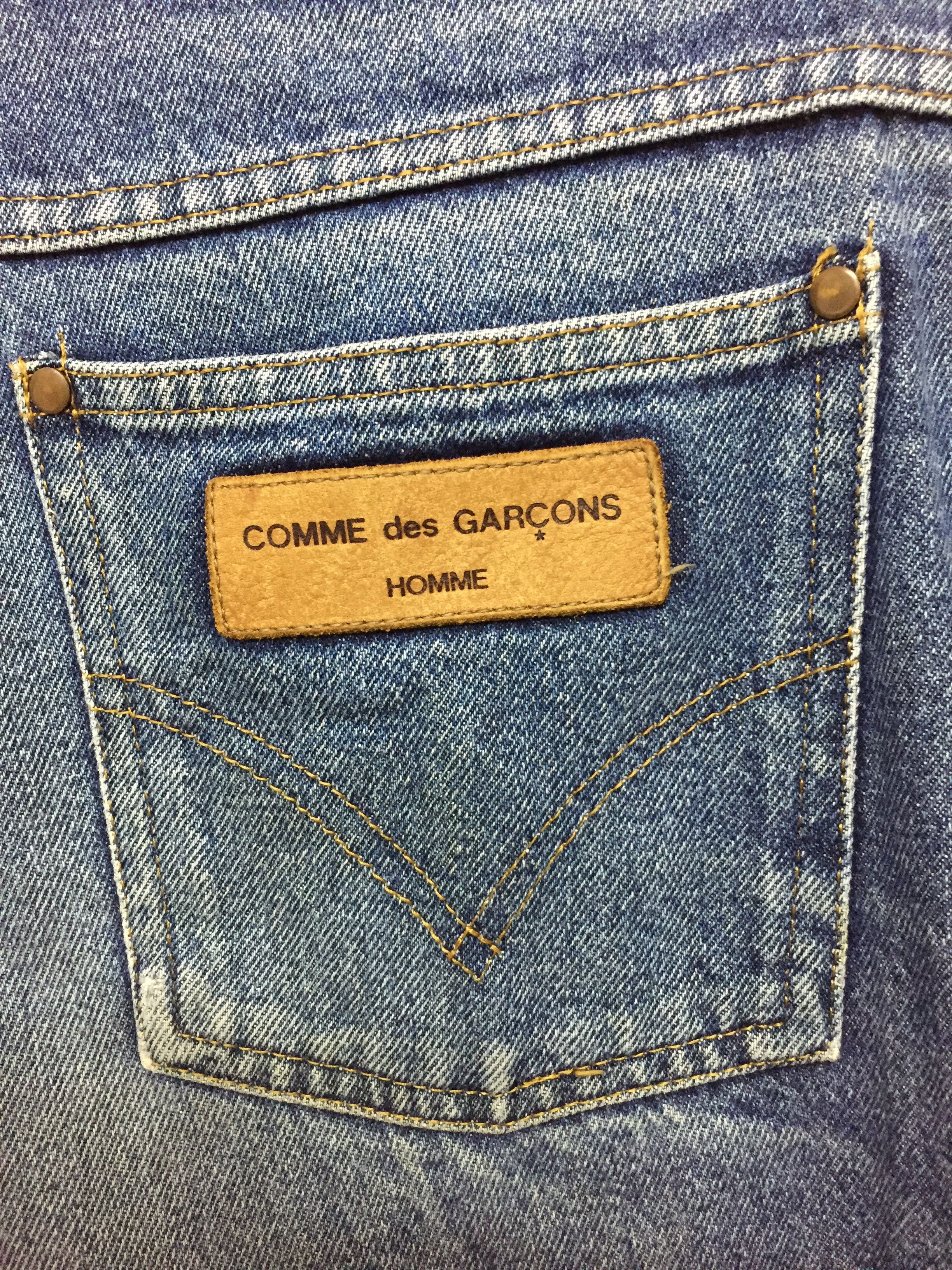 Comme des Garcons Homme Plus AD1989 Comme Des Garcons Homme Wash faded leather patch Logo Size US 31 - 4 Thumbnail