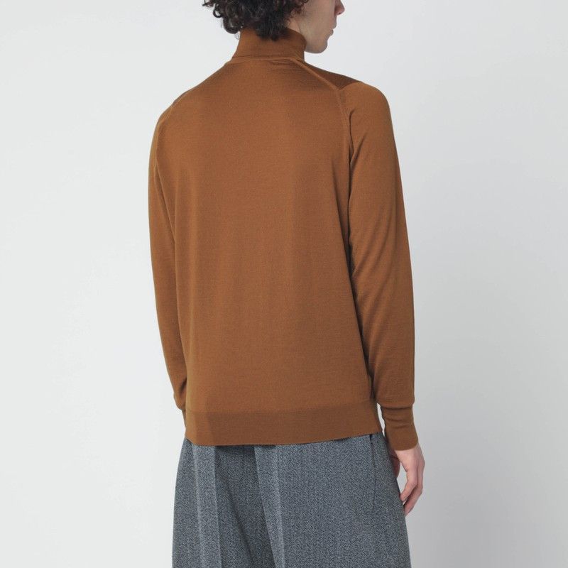 John Smedley John Smedley Brown Wool Turtleneck Sweater Size US XL / EU 56 / 4 - 2 Thumbnail