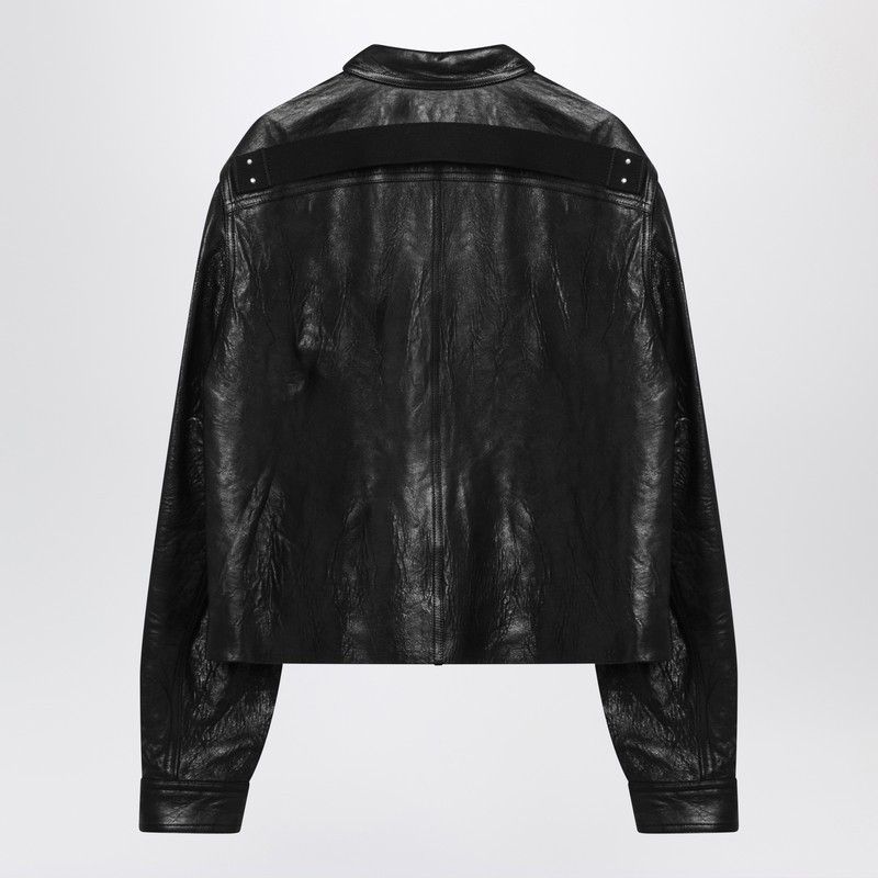 Rick Owens Rick Owens Black Cropped Leather Jacket With Zip Size US XL / EU 56 / 4 - 2 Thumbnail