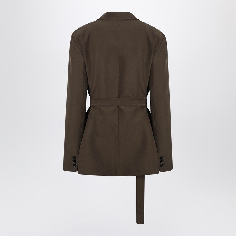 Loewe Loewe Khaki Green Double-Breasted Wool Jacket Size M / US 6-8 / IT 42-44 - 2 Thumbnail