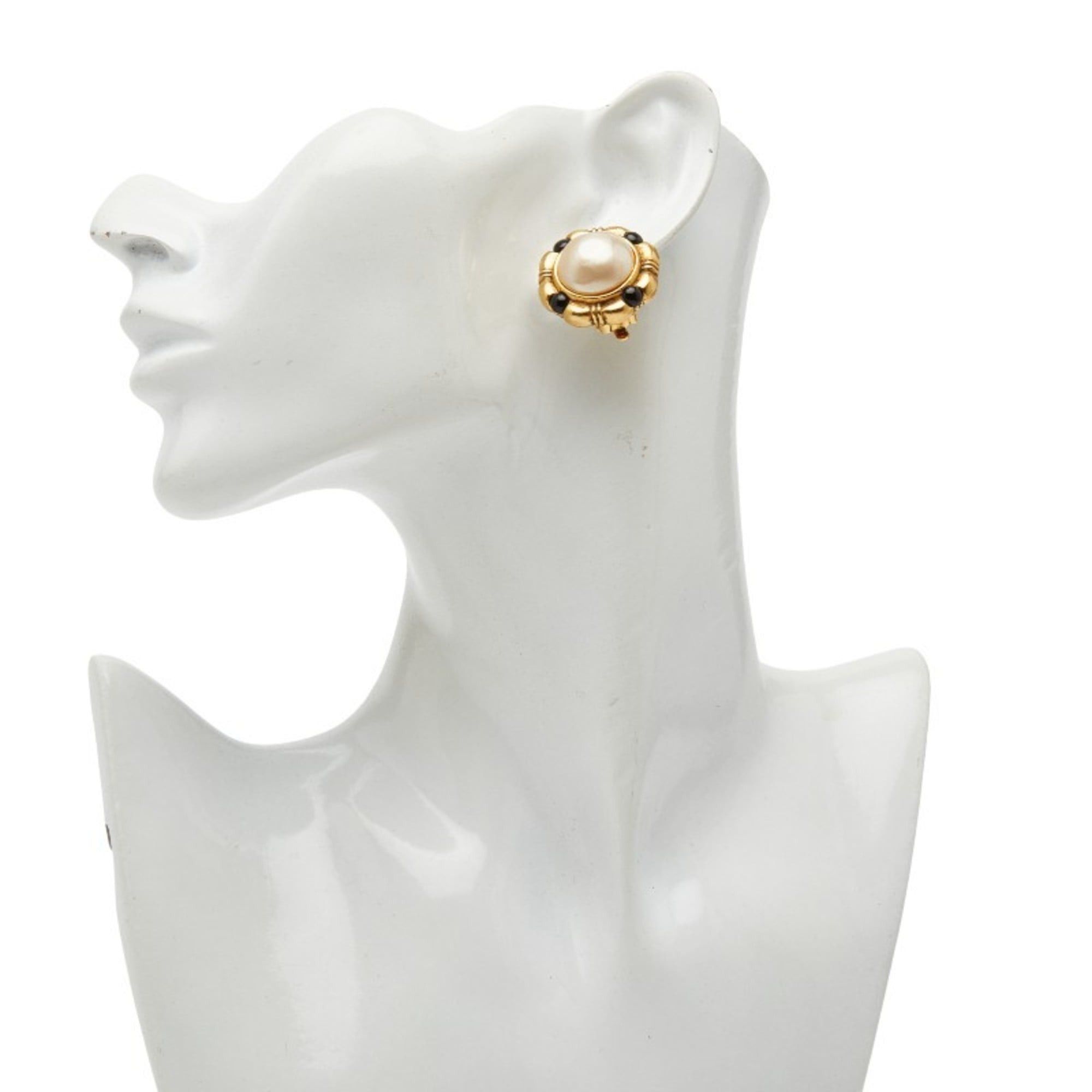 Chanel CHANEL Vintage Pearl Earrings, Gold Plated, Women's Size ONE SIZE - 5 Thumbnail