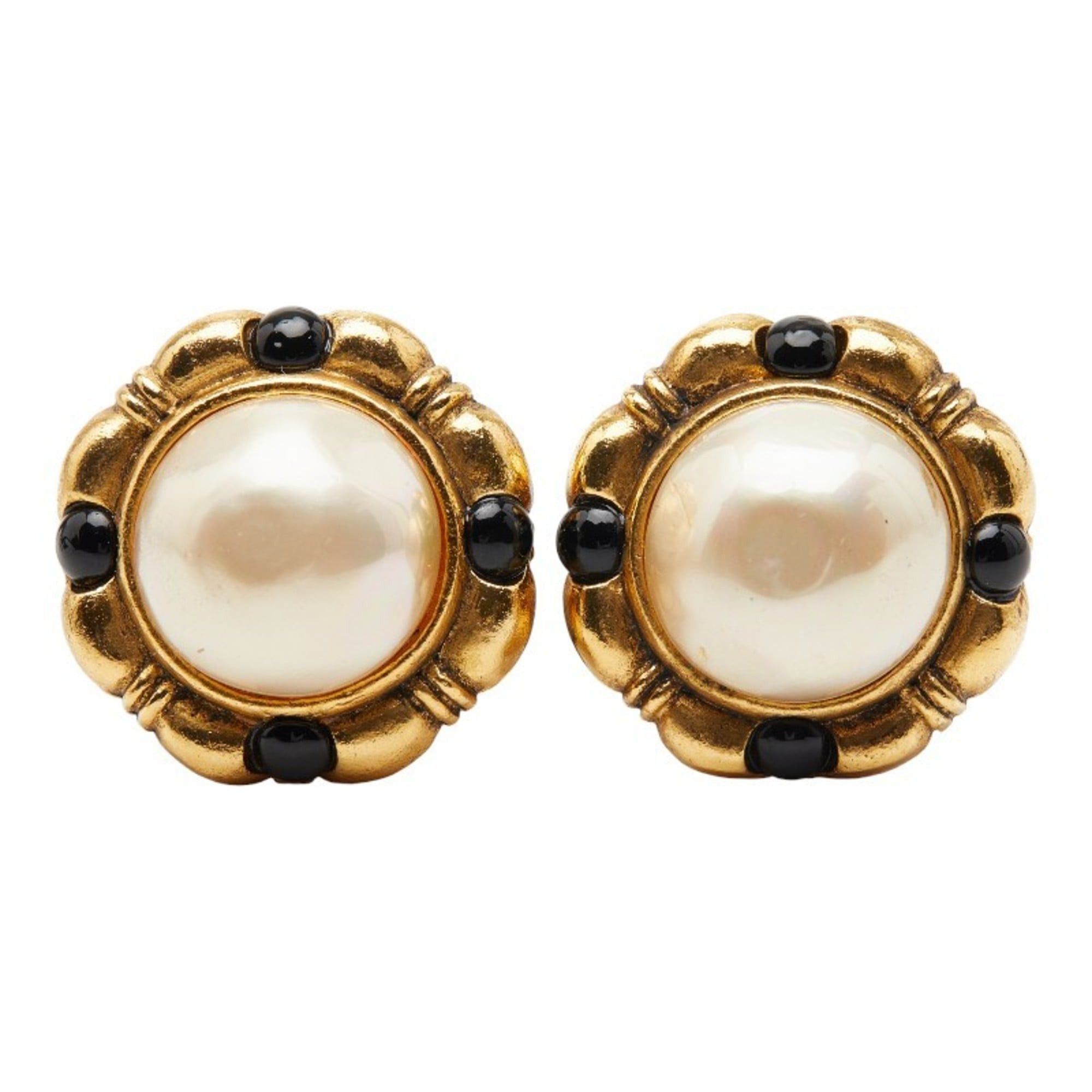 Chanel CHANEL Vintage Pearl Earrings, Gold Plated, Women's Size ONE SIZE - 2 Thumbnail