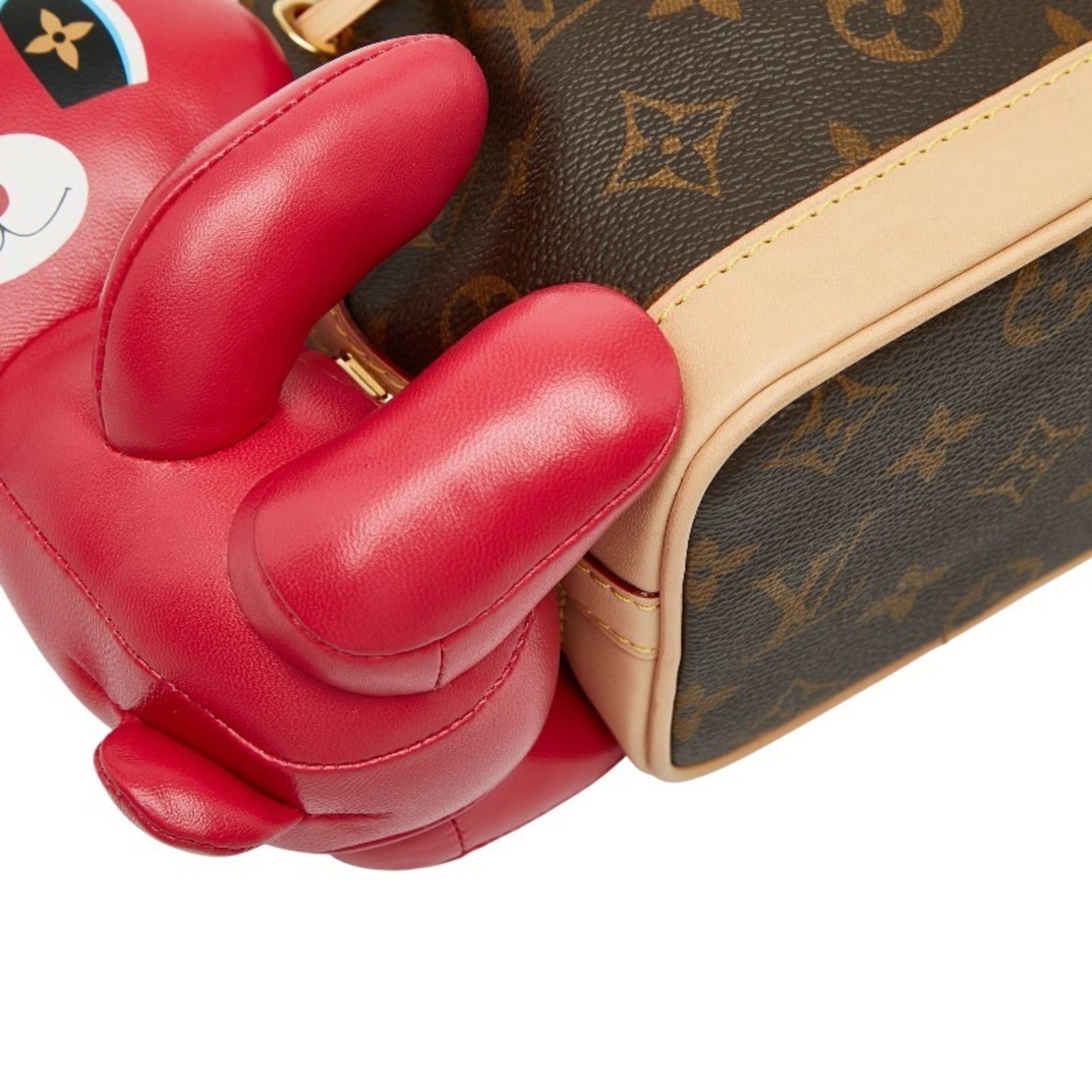 Louis Vuitton Louis Vuitton x Sun Yitian Nicolas Ghesquière Animogram Nano Noe Handbag/Shoulder Bag, 2-Way, M11305, Brown/Pink Leather, Women's, LOUIS VUITTON Size ONE SIZE - 4 Thumbnail