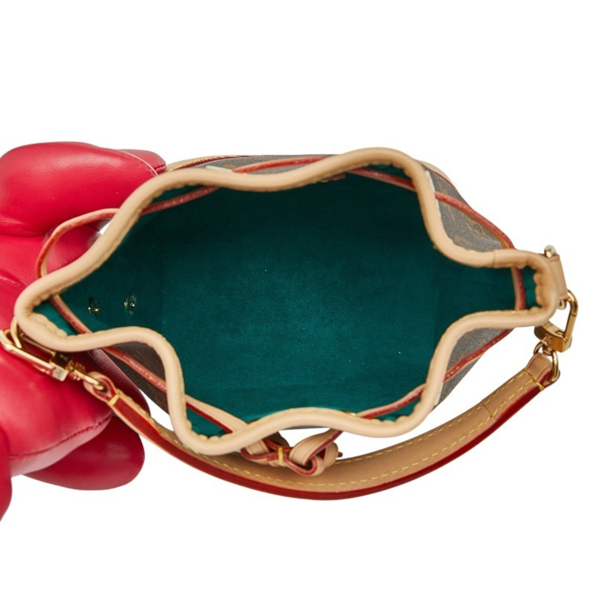 Louis Vuitton Louis Vuitton x Sun Yitian Nicolas Ghesquière Animogram Nano Noe Handbag/Shoulder Bag, 2-Way, M11305, Brown/Pink Leather, Women's, LOUIS VUITTON Size ONE SIZE - 8 Thumbnail