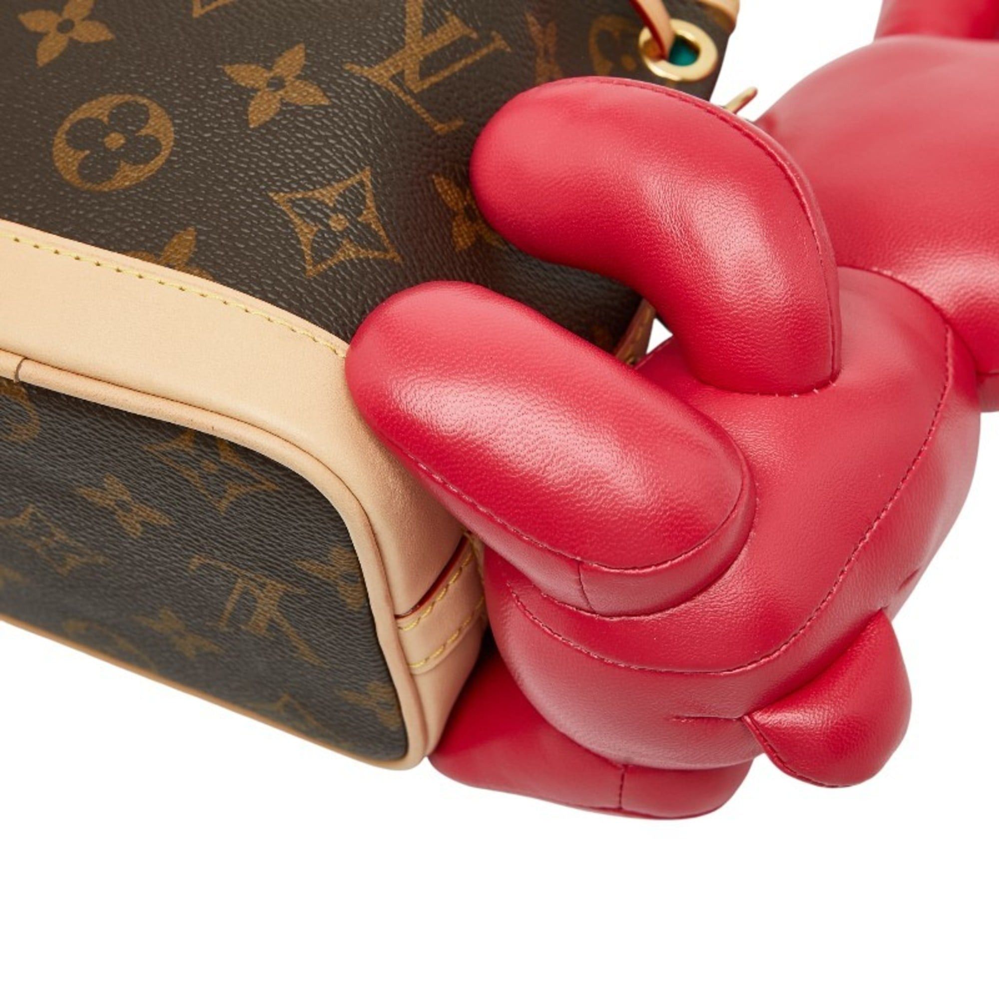 Louis Vuitton Louis Vuitton x Sun Yitian Nicolas Ghesquière Animogram Nano Noe Handbag/Shoulder Bag, 2-Way, M11305, Brown/Pink Leather, Women's, LOUIS VUITTON Size ONE SIZE - 5 Thumbnail