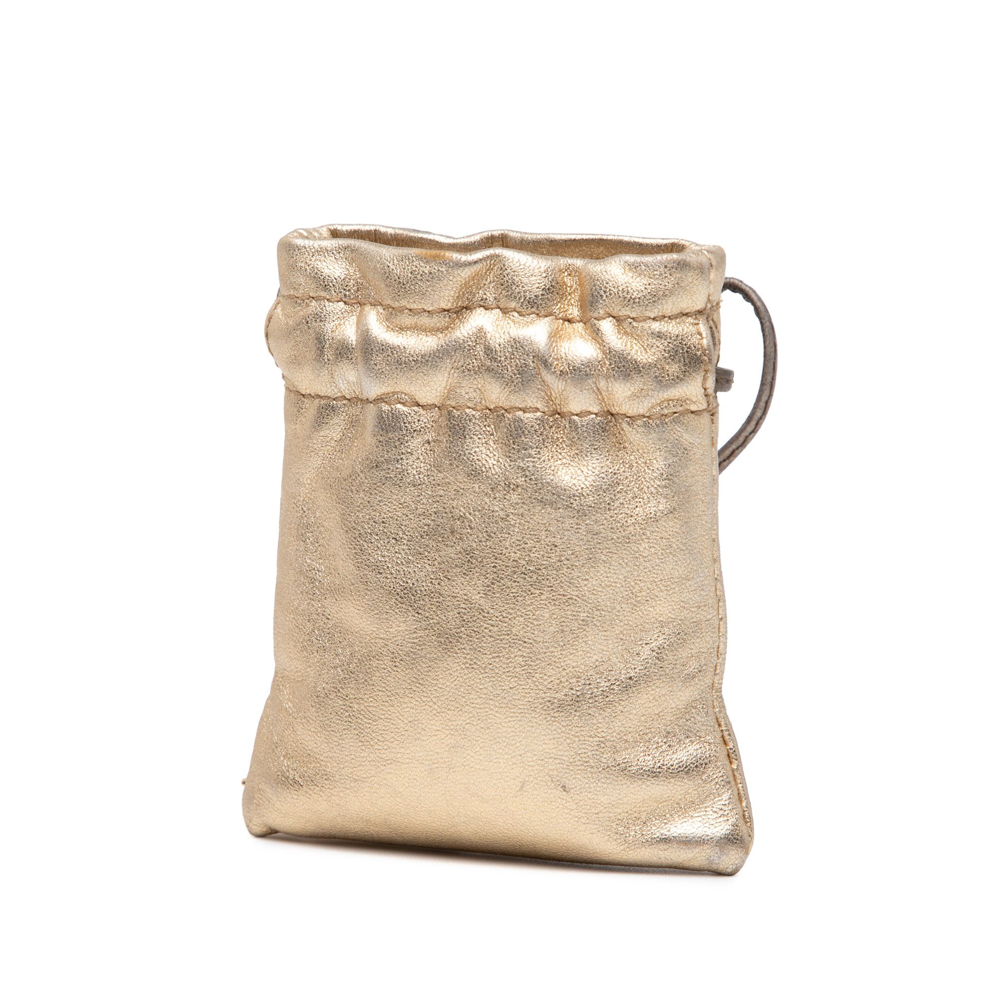 Gucci Gucci Metallic Leather Drawstring Pouch Size ONE SIZE - 2 Thumbnail