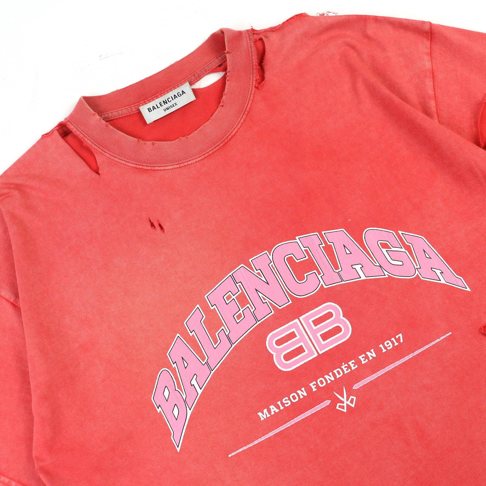 Balenciaga Balenciaga Balenciaga Destroyed Distressed Short Sleeve T-shirt Cotton T-Shirts DUTY FREE for USA Size ONE SIZE - 3 Thumbnail