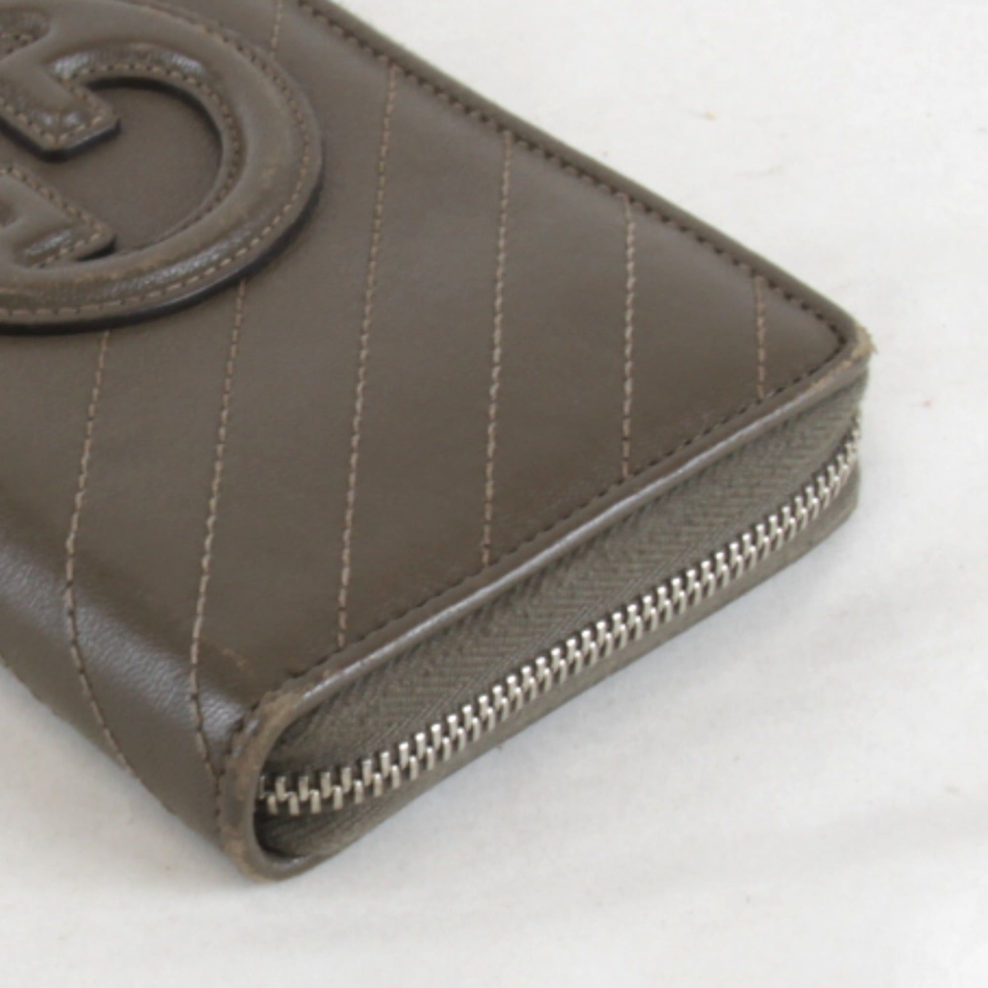 Gucci GUCCI Blondie Round Zip Wallet 760312/496334, Brown Leather, Women's Size ONE SIZE - 3 Thumbnail