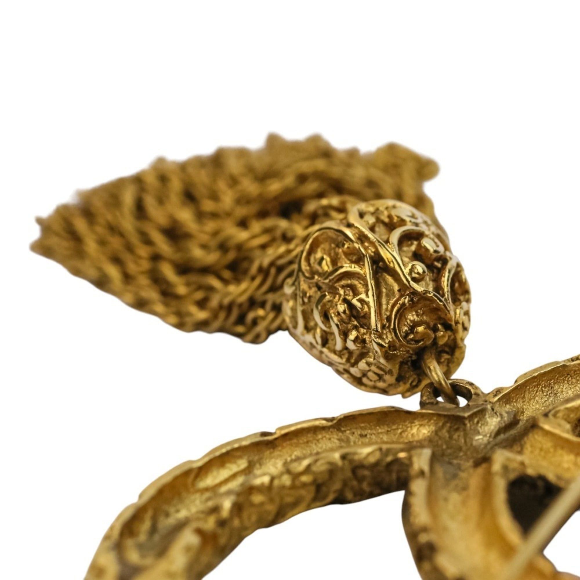 Chanel 93A CHANEL Vintage Coco Mark Tassel Brooch, Gold, Women's Size ONE SIZE - 12 Thumbnail