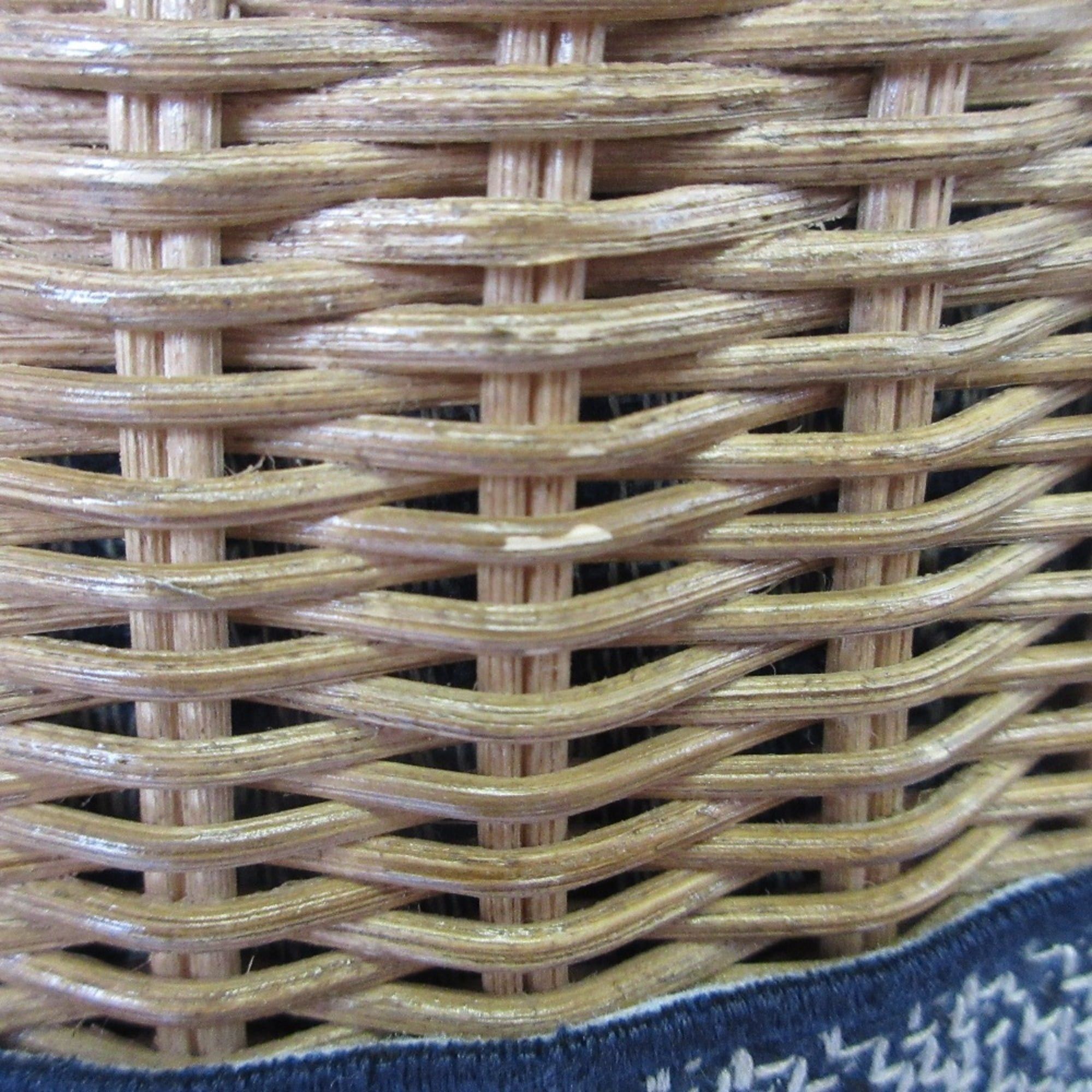 Dior Christian Dior Oblique Wicker Shoulder Bag 63-MA-1200 Navy/Natural Women's Size ONE SIZE - 16 Thumbnail