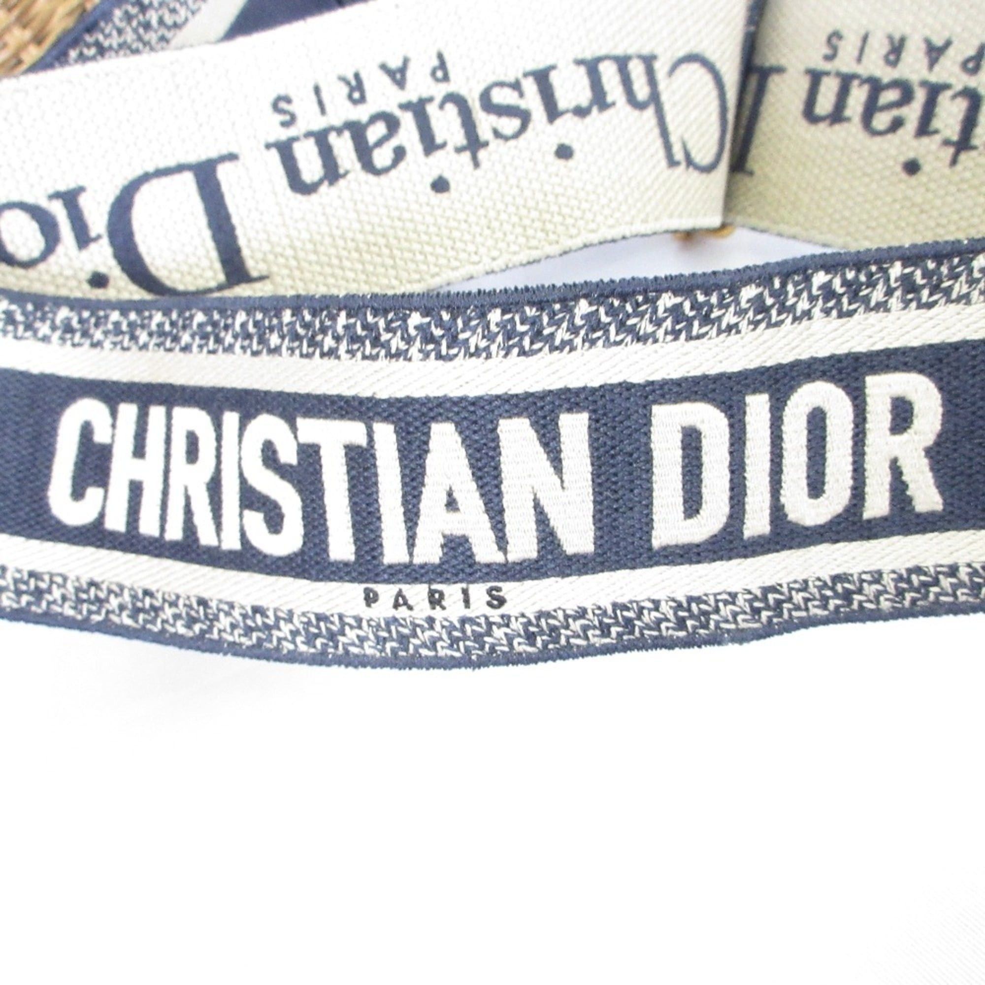 Dior Christian Dior Oblique Wicker Shoulder Bag 63-MA-1200 Navy/Natural Women's Size ONE SIZE - 10 Thumbnail