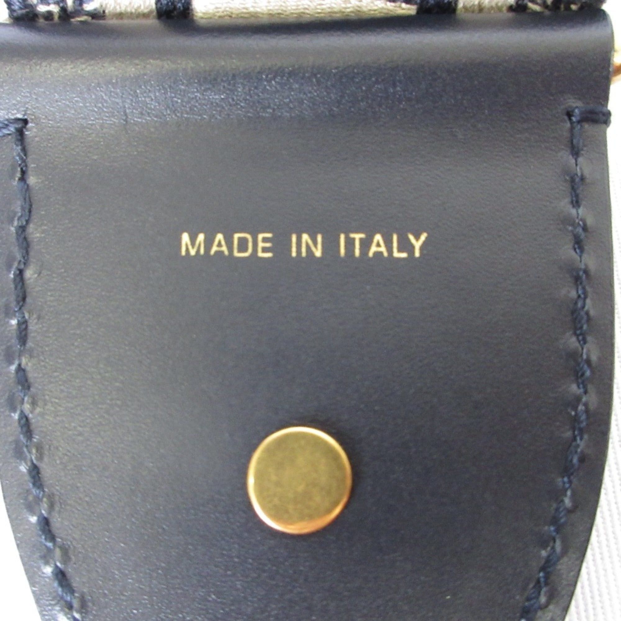 Dior Christian Dior Oblique Wicker Shoulder Bag 63-MA-1200 Navy/Natural Women's Size ONE SIZE - 12 Thumbnail