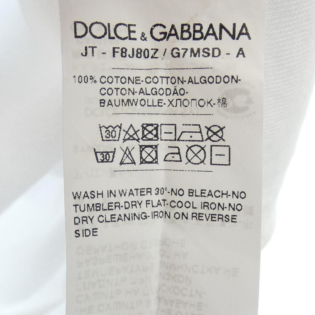 Dolce & Gabbana Dolce & Gabbana Dolce&Gabbana T-shirt Cotton T-Shirts F8J80Z/G7MSD DUTY FREE for USA Size ONE SIZE - 3 Thumbnail