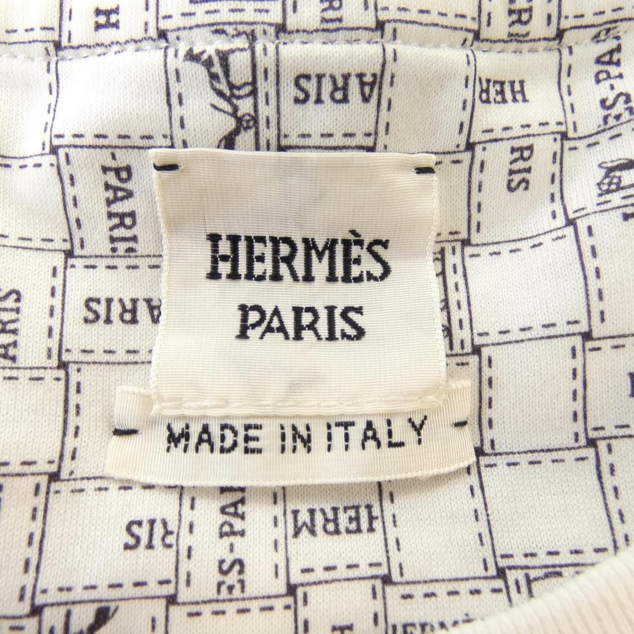 Hermes Hermès BOLDUC AU CARRE T-shirt 36 Cotton T-Shirts DUTY FREE for USA