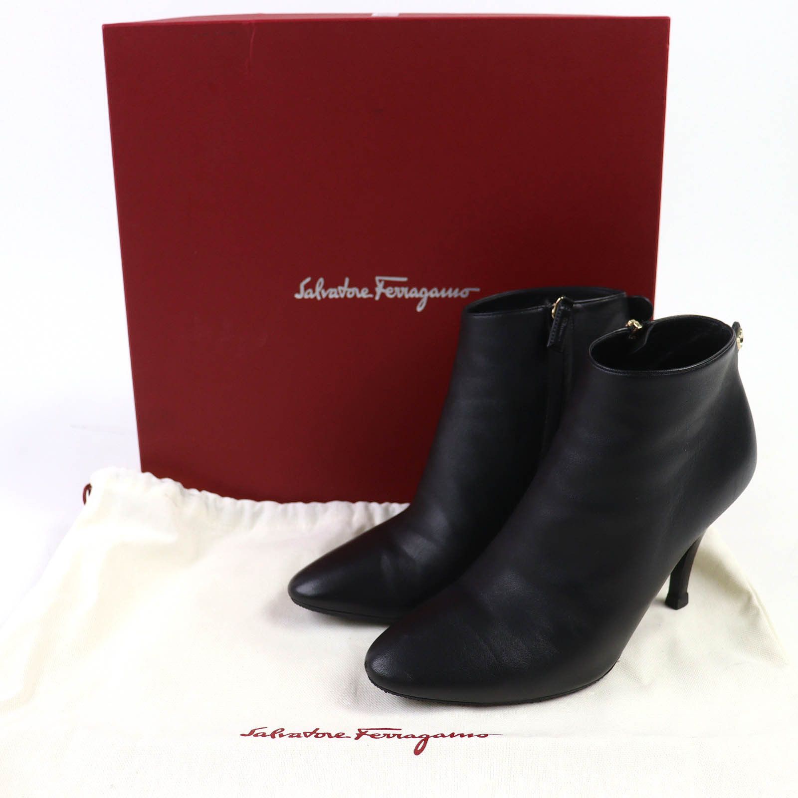 Salvatore Ferragamo Salvatore Ferragamo Salvatore Ferragamo Joan Gancini Leather Ankle Boot Leather Shoes DUTY FREE for USA Size ONE SIZE - 2 Thumbnail