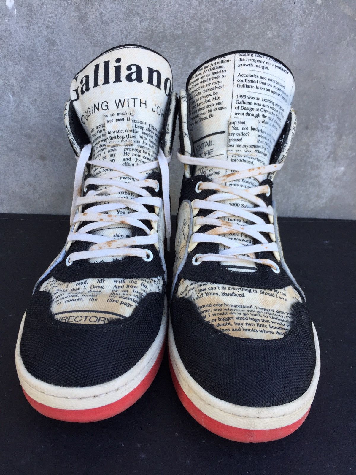 John Galliano Newspaper Print High Top Sneaker Grailed