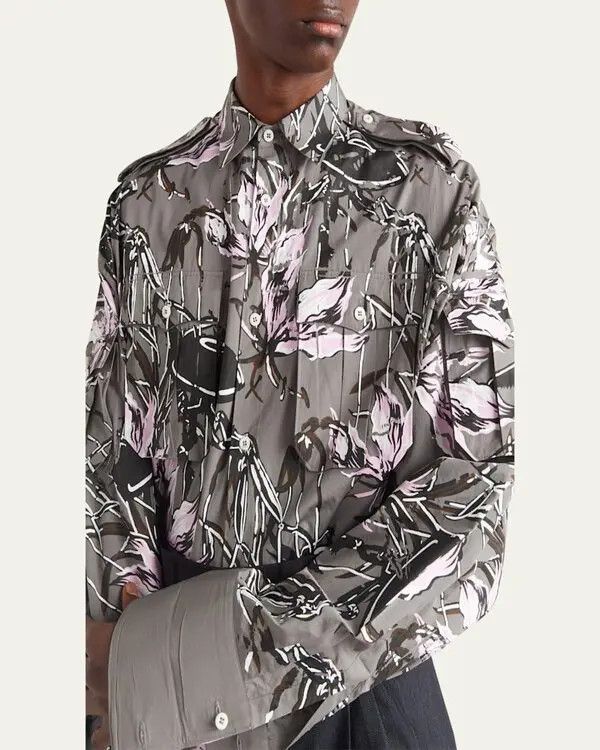 Prada Popeline UFO Shirt in grey Size US S / EU 44-46 / 1 - 3 Thumbnail