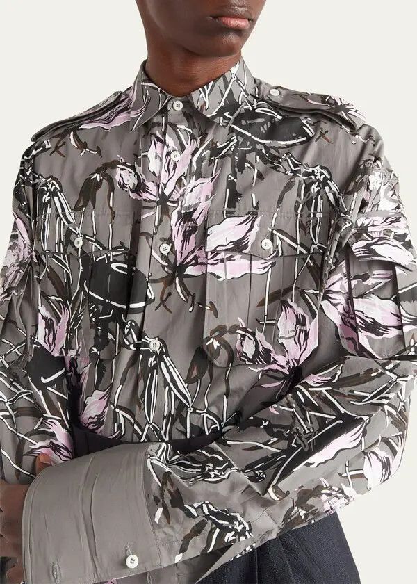 Prada Popeline UFO Shirt in grey Size US XXL / EU 58 / 5 - 4 Thumbnail