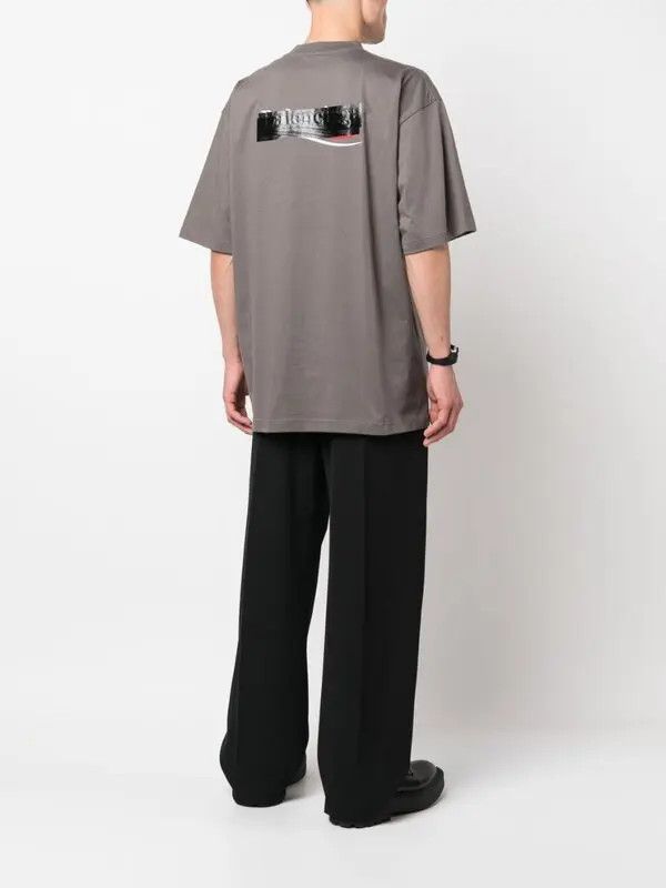 Balenciaga Gaffer Logo-Ebroidered Large Fit T-Shirt in Gray Size US L / EU 52-54 / 3 - 2 Thumbnail