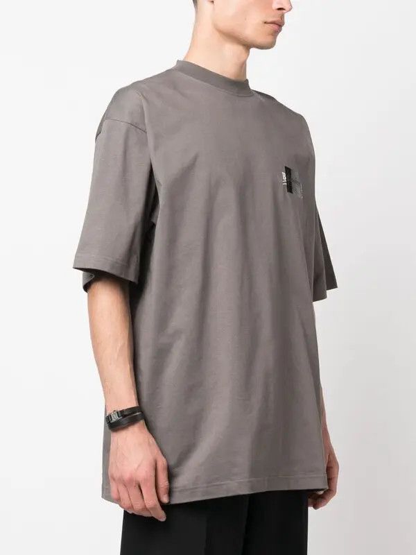 Balenciaga Gaffer Logo-Ebroidered Large Fit T-Shirt in Gray Size US XXL / EU 58 / 5 - 4 Thumbnail