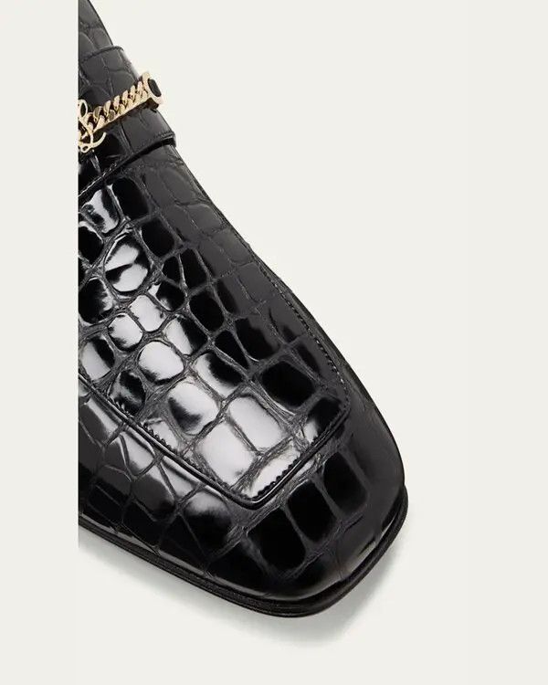 Christian Louboutin Mj Moc Alligator-Effect Bit Loafers Size US 8 / EU 41 - 3 Thumbnail
